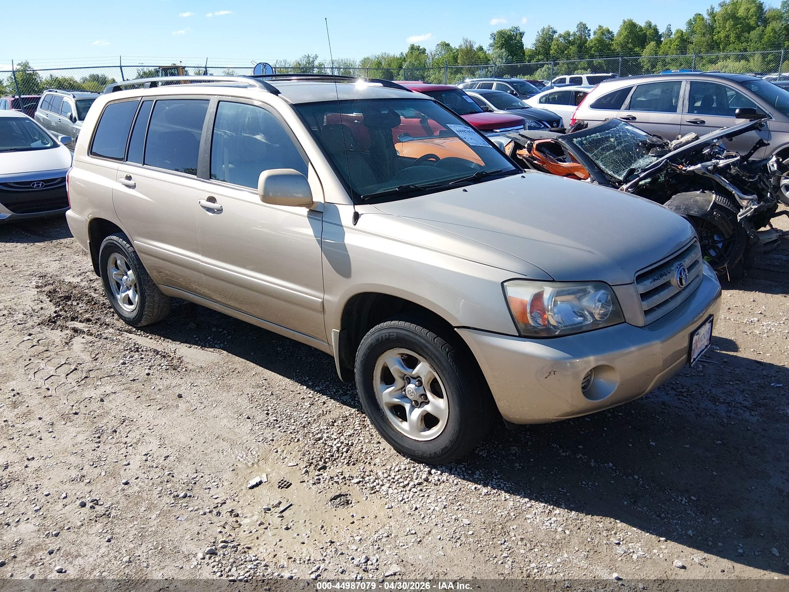 2005 Toyota Highlander   Gold vin: JTEHD21A650036997