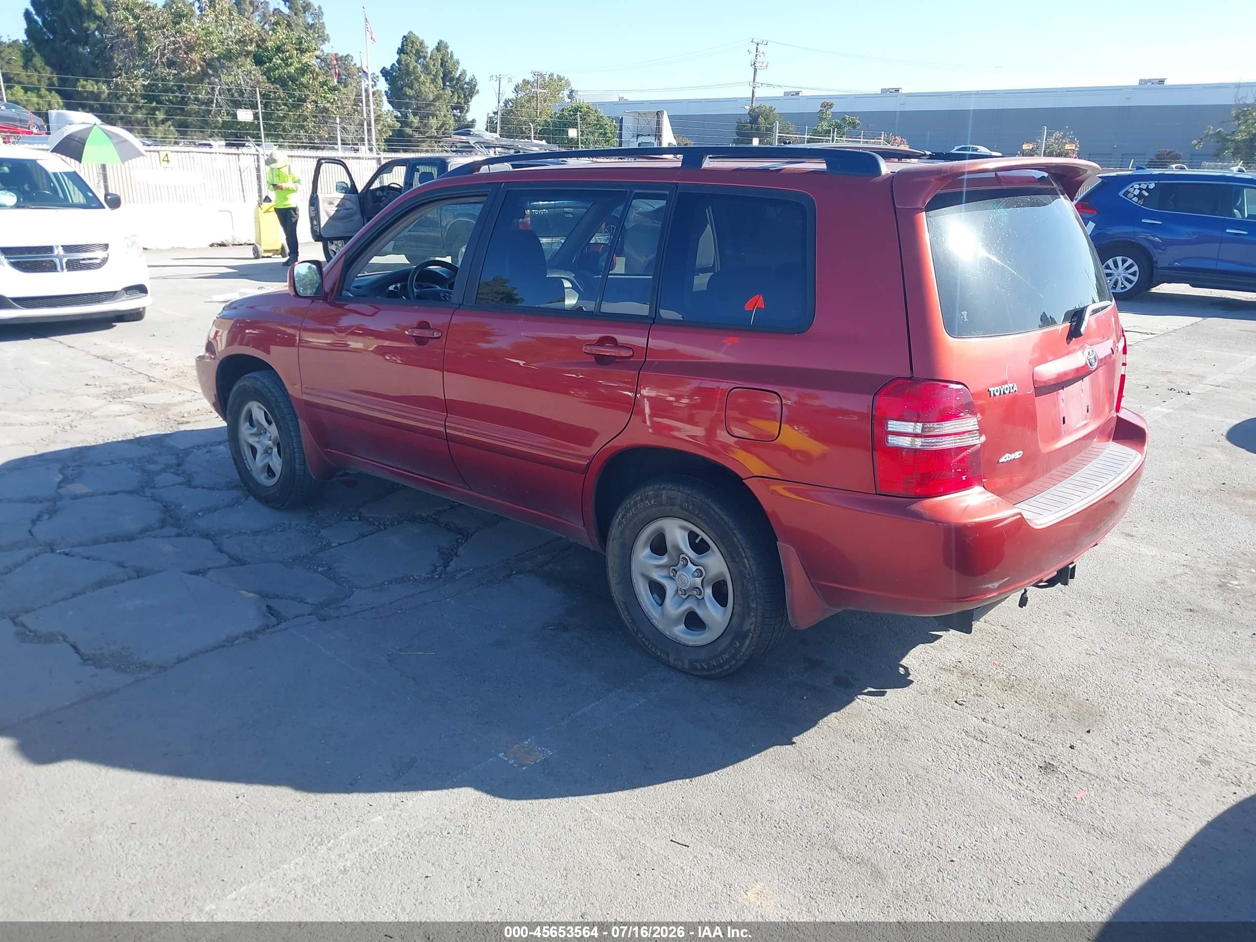 2002 Toyota Highlander   Red vin: JTEHD21A720018133