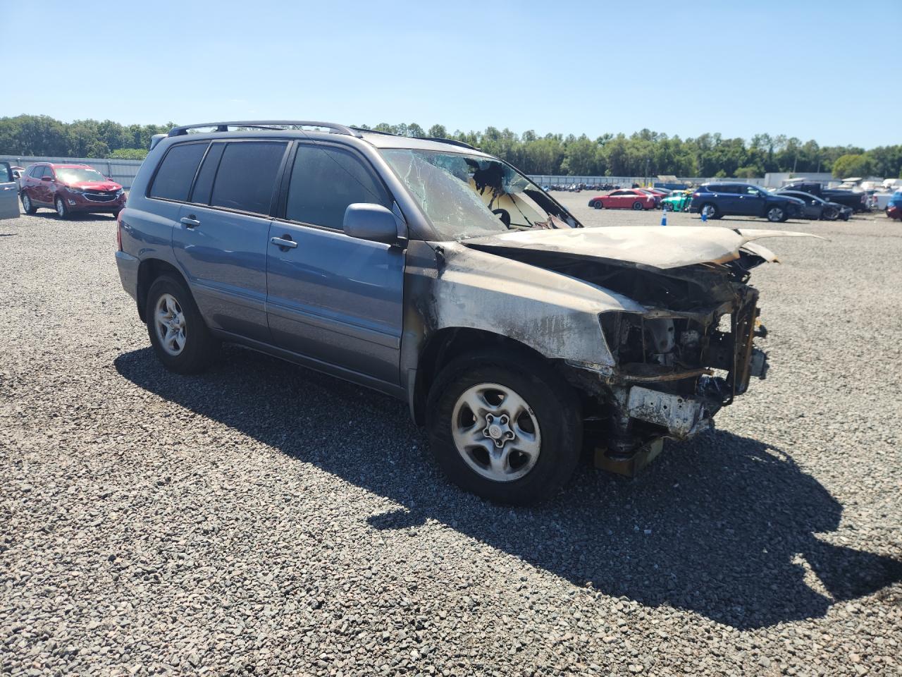 2007 Toyota Highlander Base Blue vin: JTEHD21A870046594
