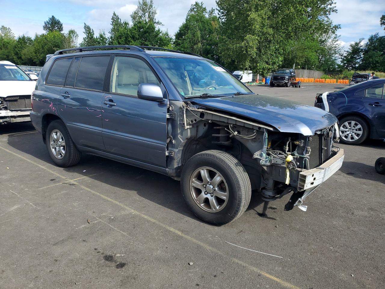 2007 Toyota Highlander Base Blue vin: JTEHD21A970047768
