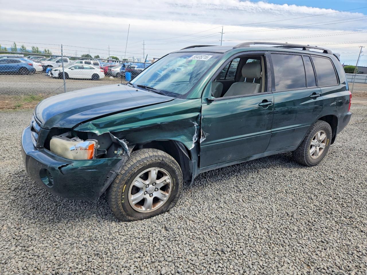 2003 Toyota Highlander Base Green vin: JTEHD21AX30021643