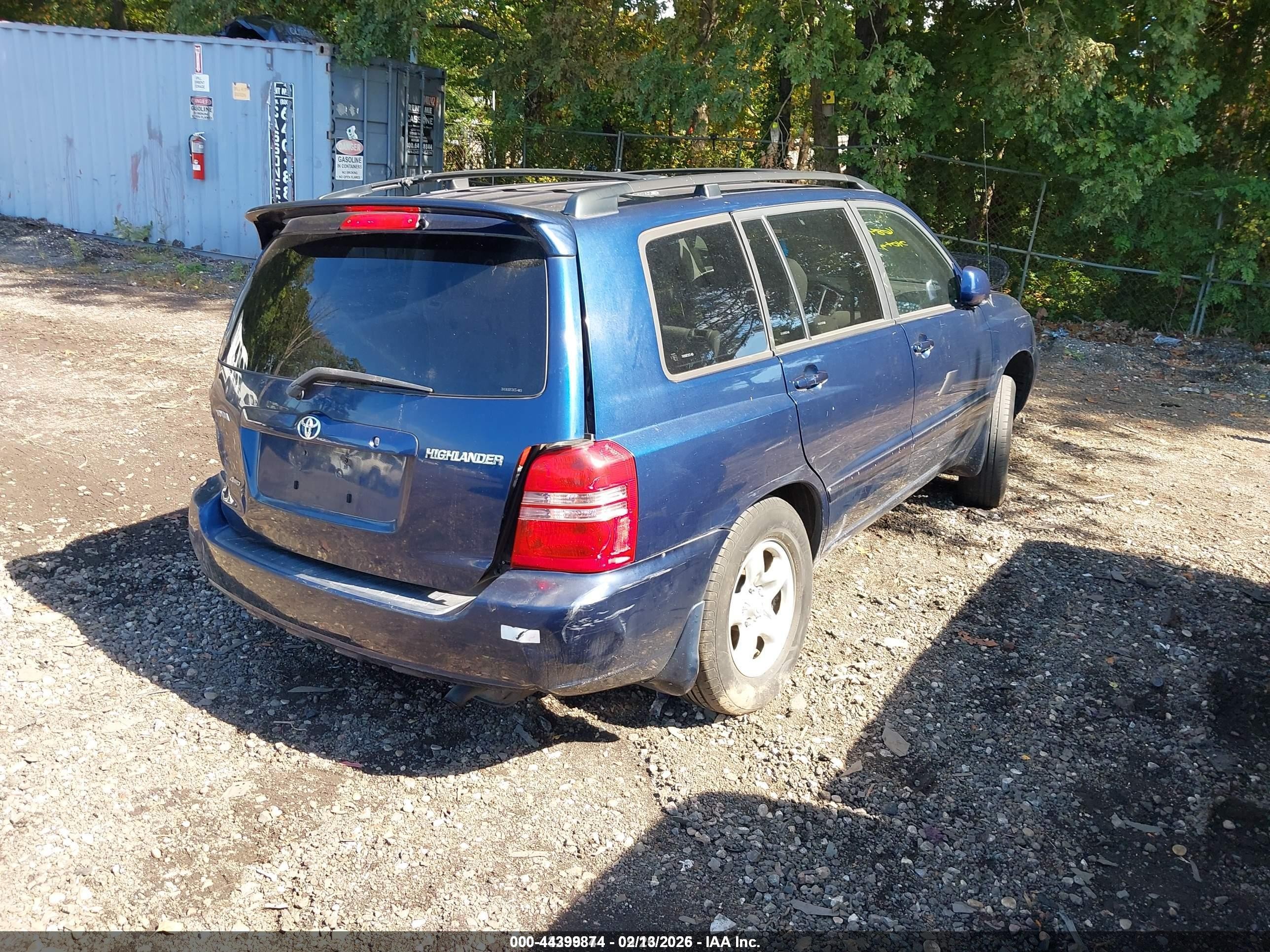 2003 Toyota Highlander   Blue vin: JTEHD21AX30023540