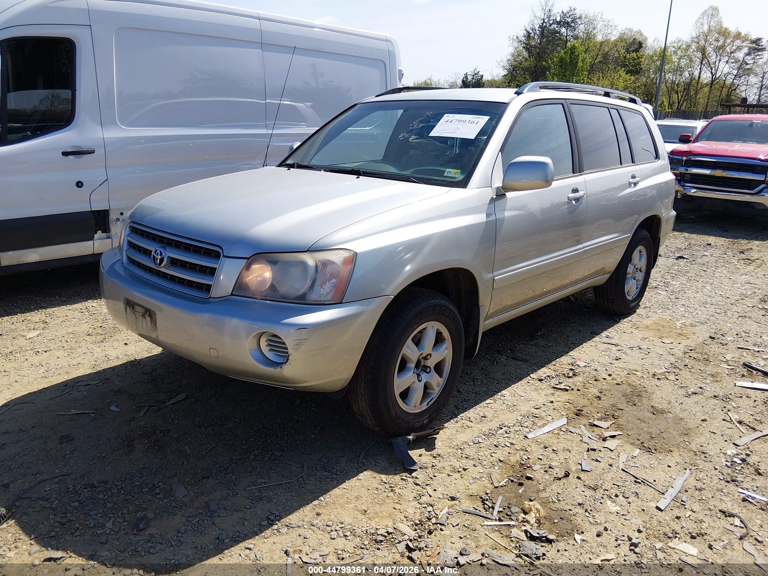 2003 Toyota Highlander V6 Silver vin: JTEHF21A030155510