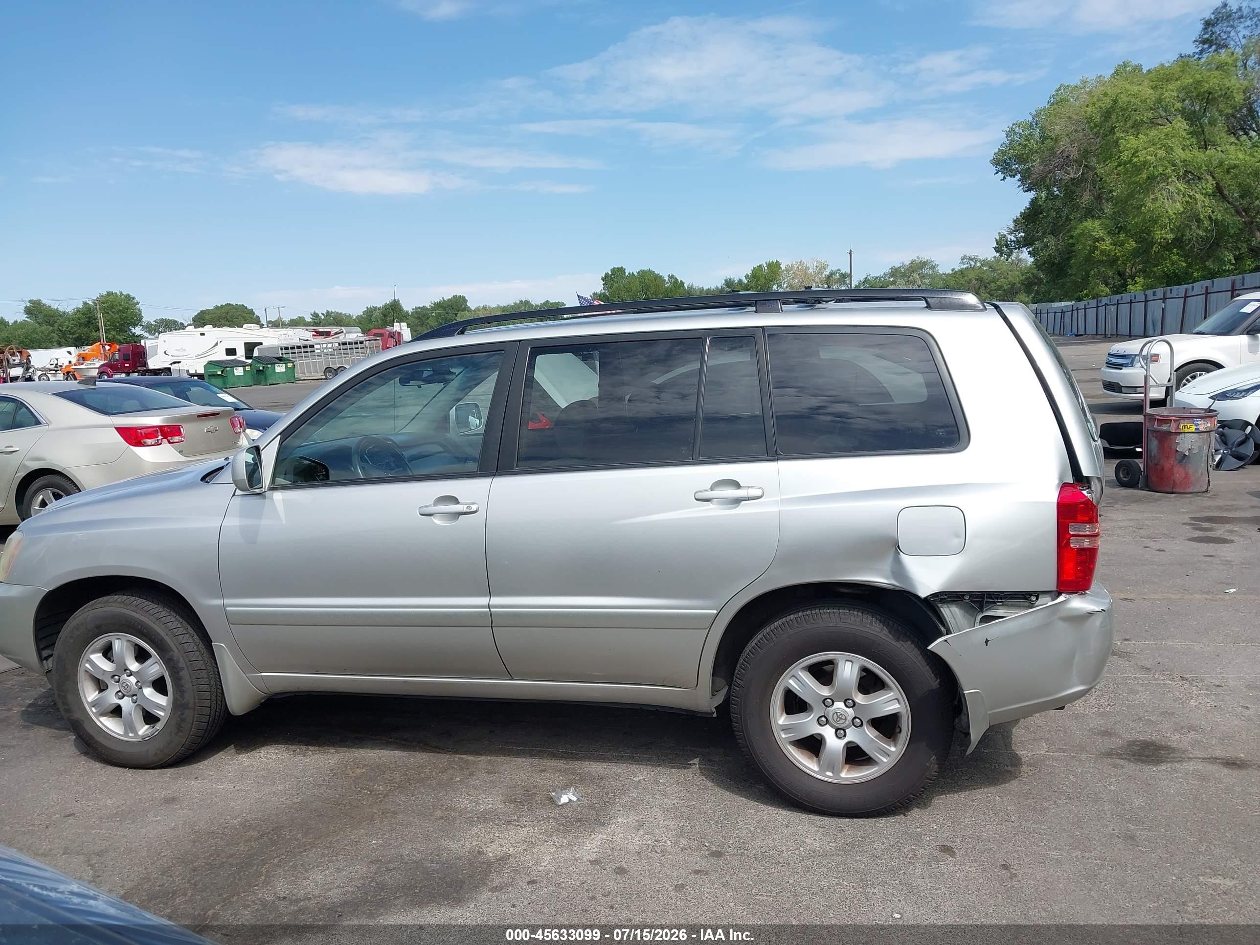 2002 Toyota Highlander V6 Silver vin: JTEHF21A120076944