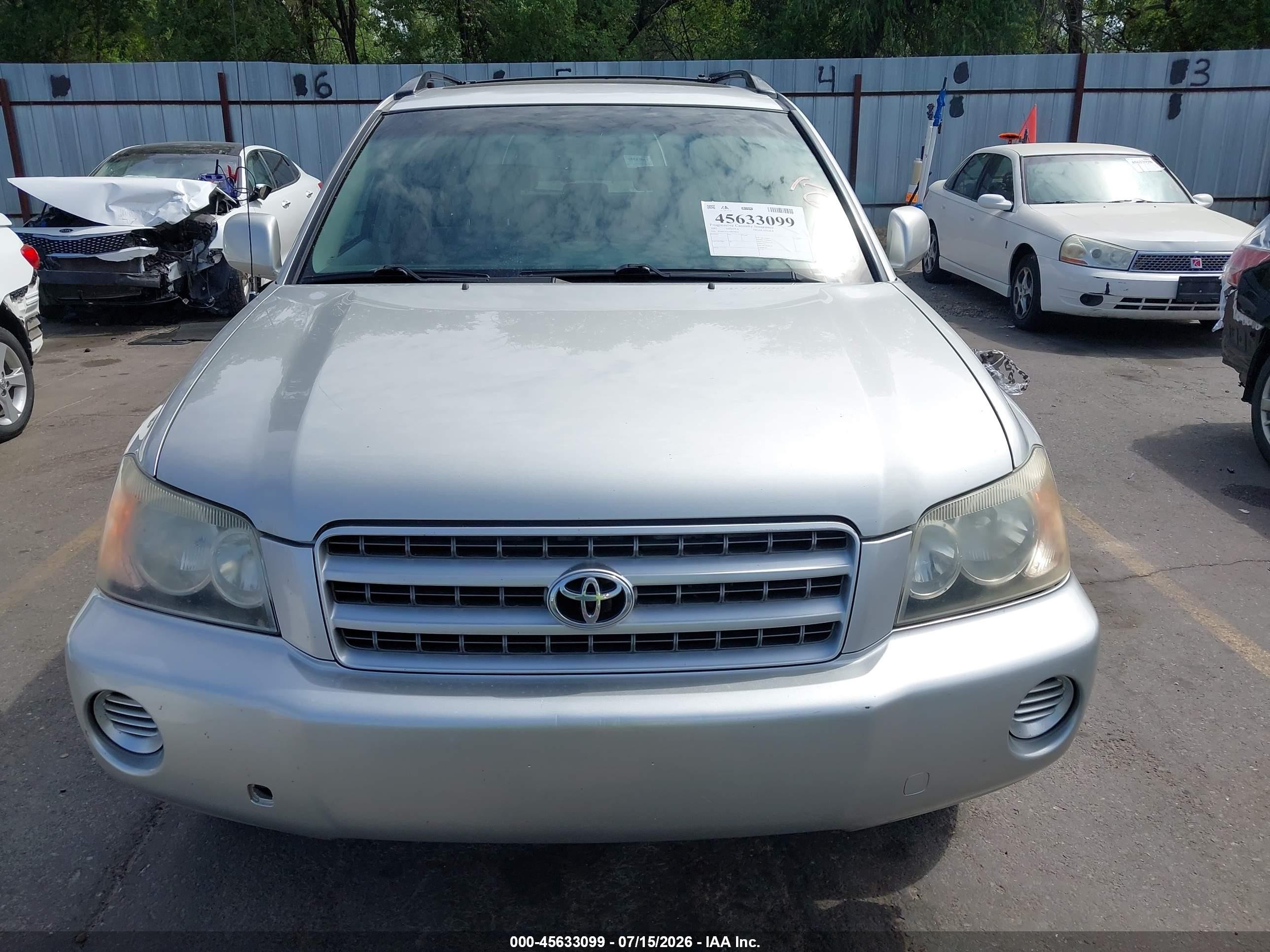 2002 Toyota Highlander V6 Silver vin: JTEHF21A120076944