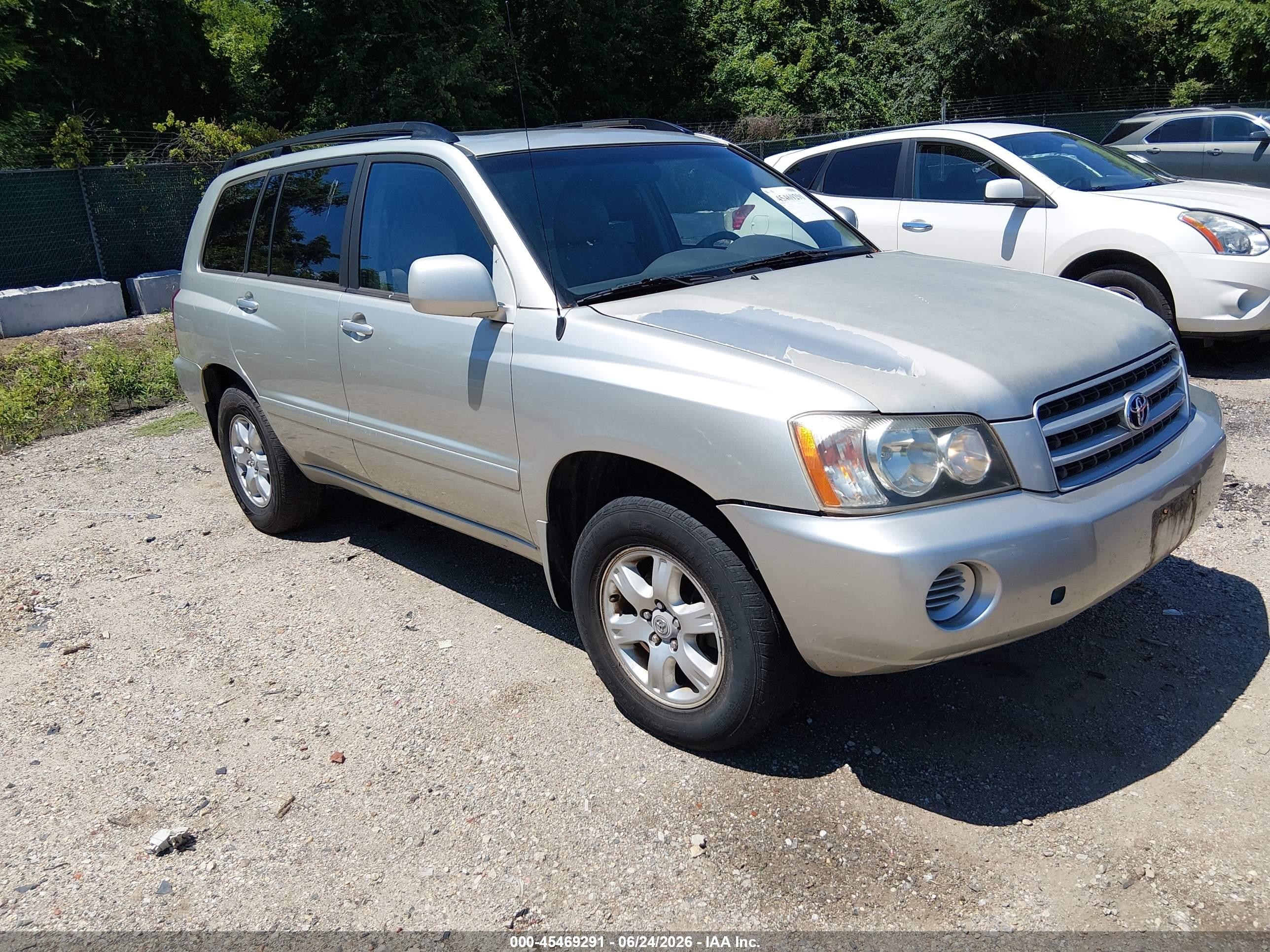 2003 Toyota Highlander V6 Silver vin: JTEHF21A230145190