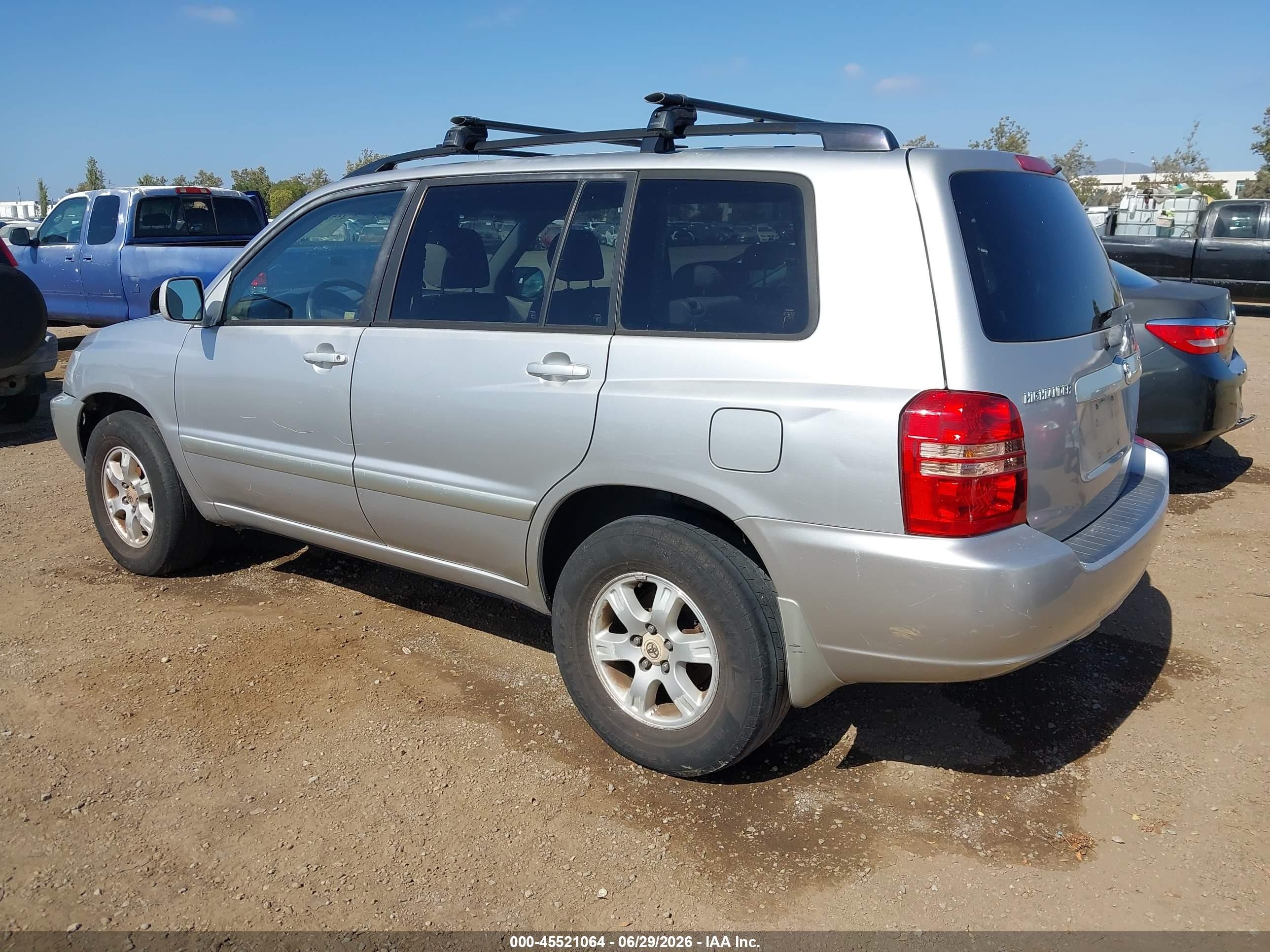 2001 Toyota Highlander V6 Silver vin: JTEHF21A310037240