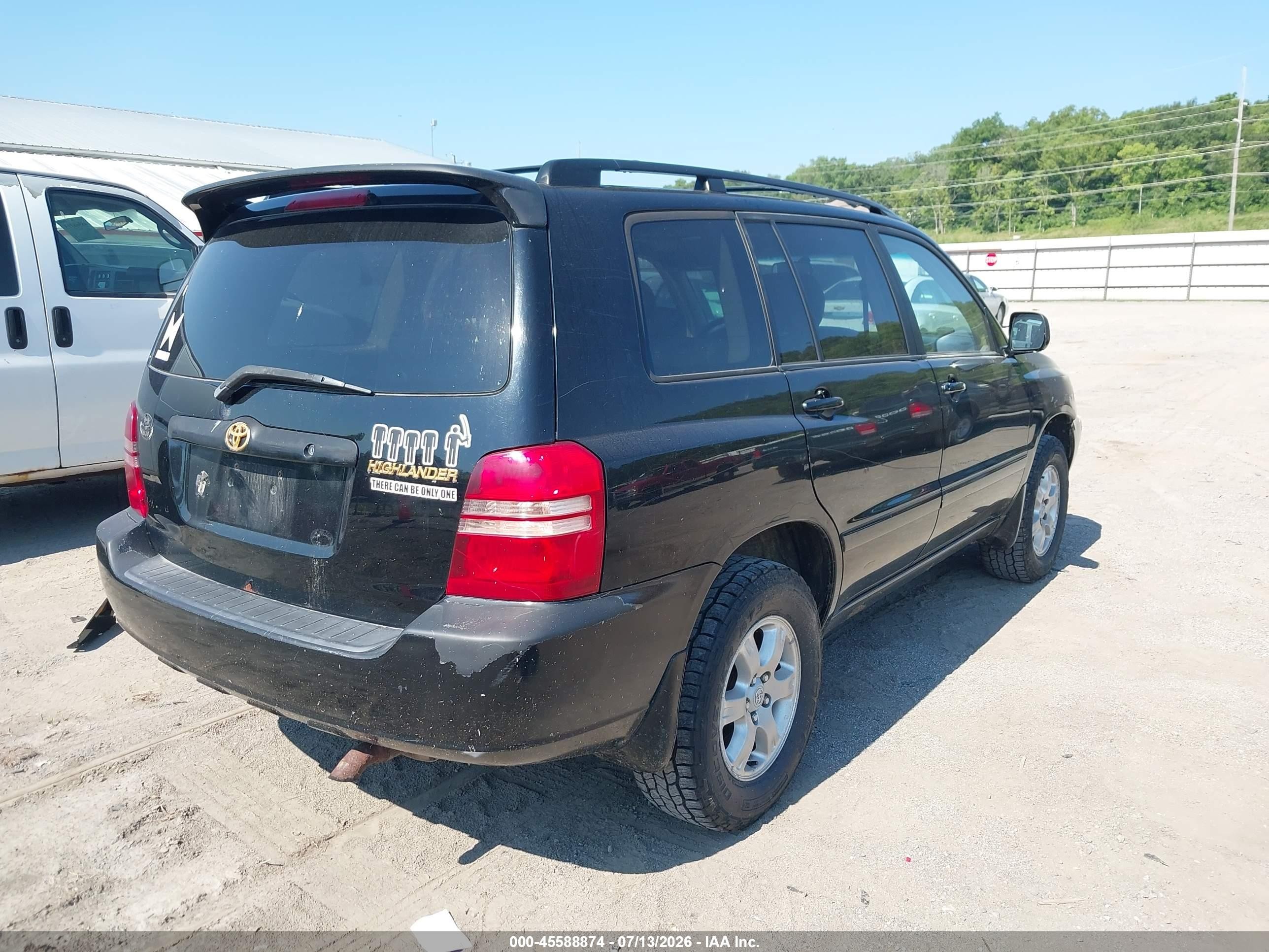 2001 Toyota Highlander V6 Черный vin: JTEHF21A410015733