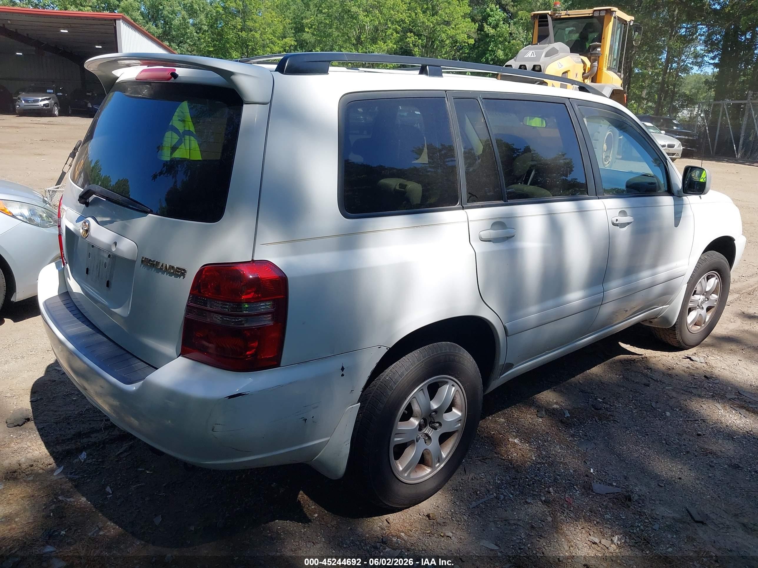 2002 Toyota Highlander V6 White vin: JTEHF21A420047535