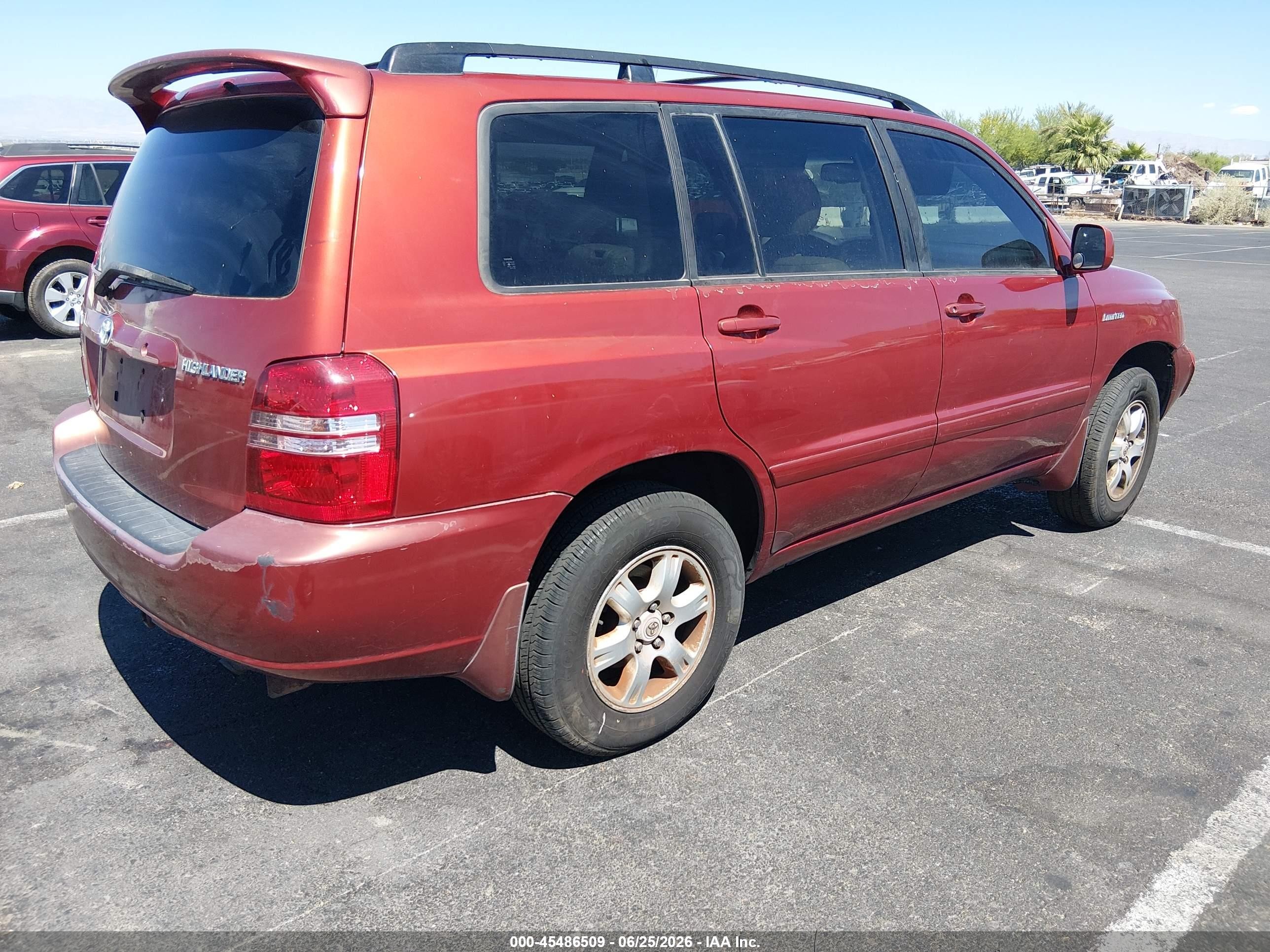2002 Toyota Highlander Limited V6 Red vin: JTEHF21A420089042