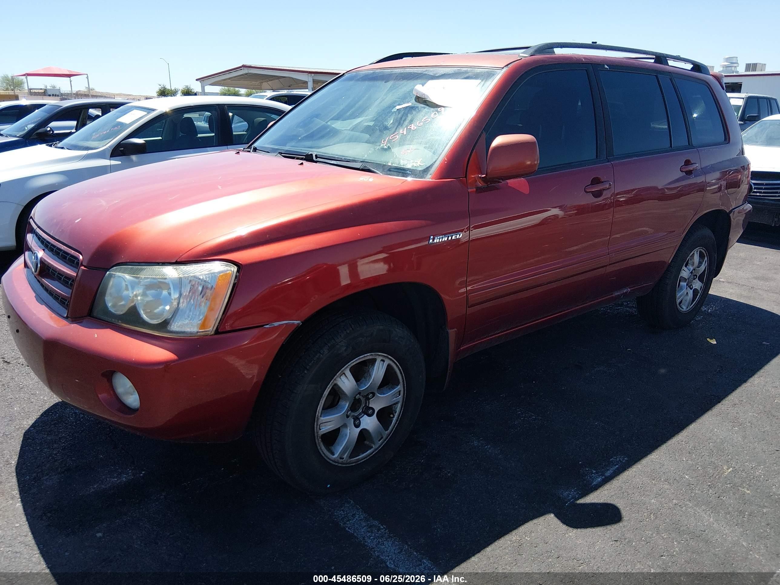 2002 Toyota Highlander Limited V6 Red vin: JTEHF21A420089042