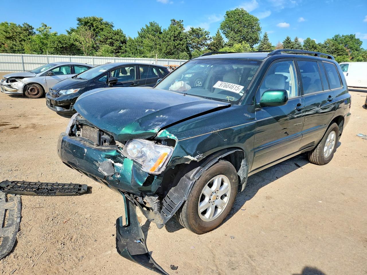 2002 Toyota Highlander Limited Green vin: JTEHF21A520042375