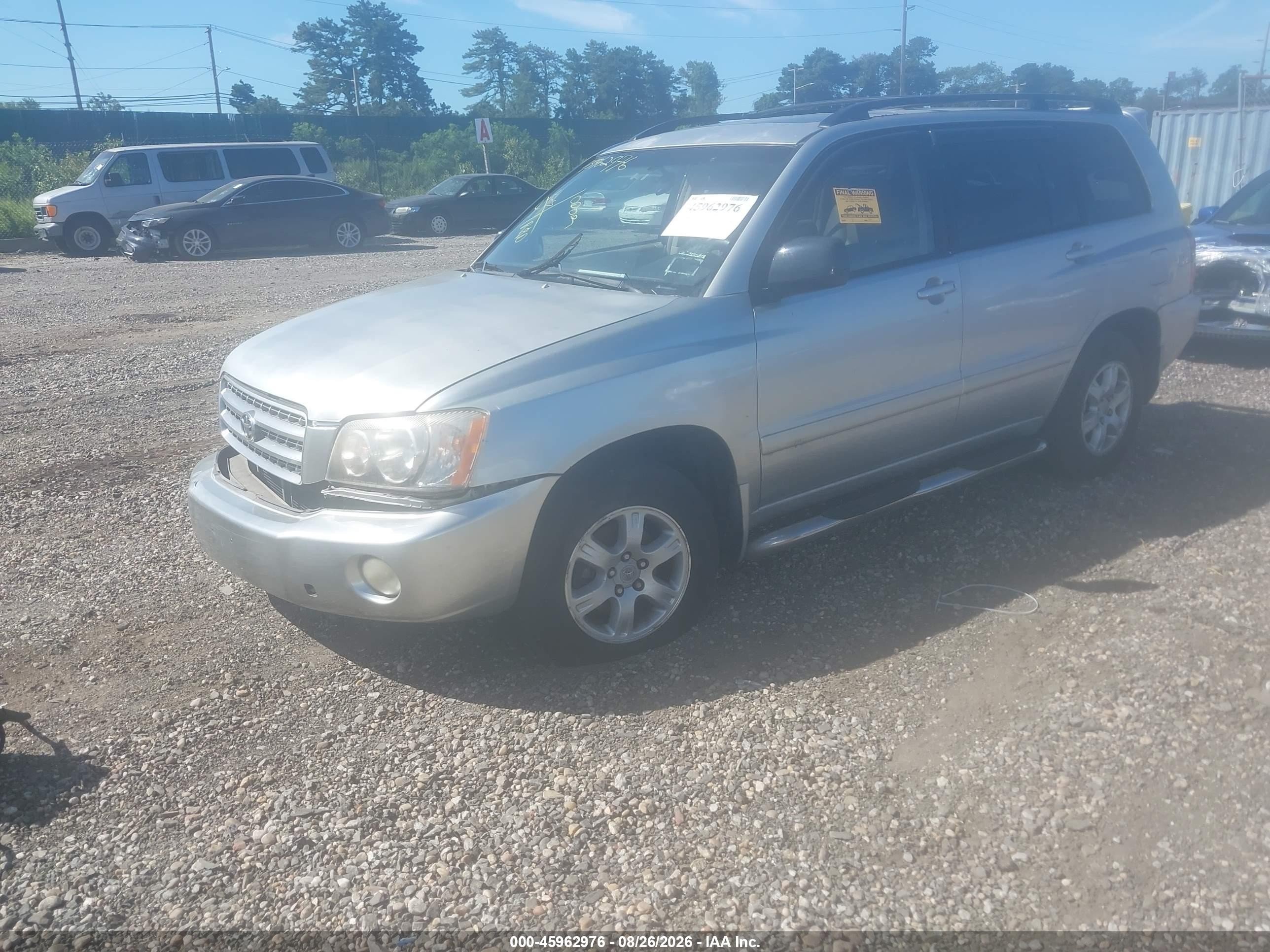 2001 Toyota Highlander V6 Silver vin: JTEHF21A610041010