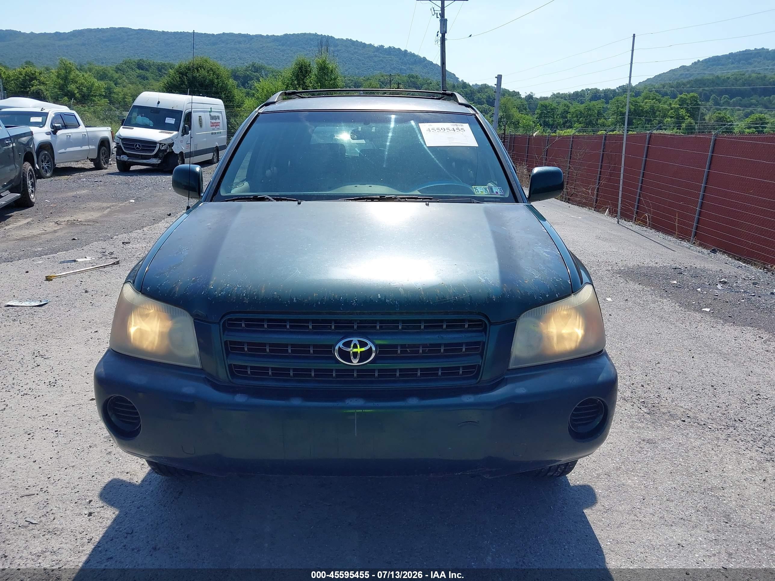 2001 Toyota Highlander V6 Green vin: JTEHF21A710010977