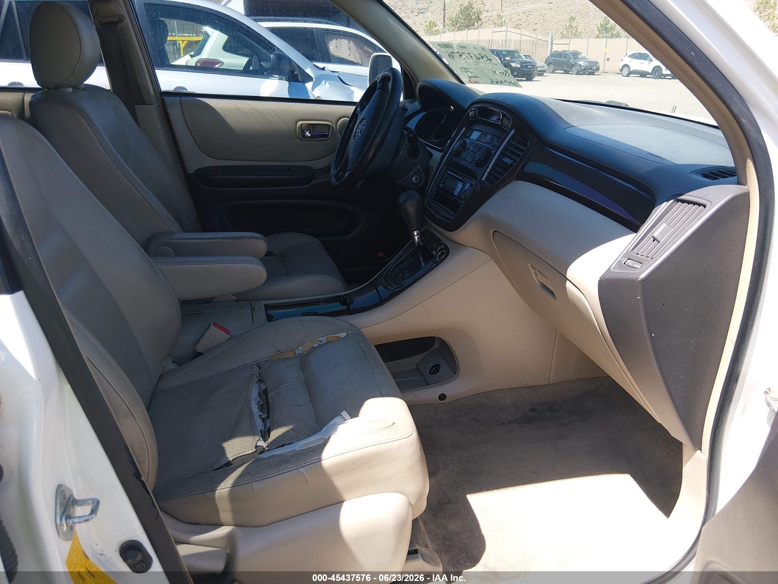 2001 Toyota Highlander V6 White vin: JTEHF21A710021736