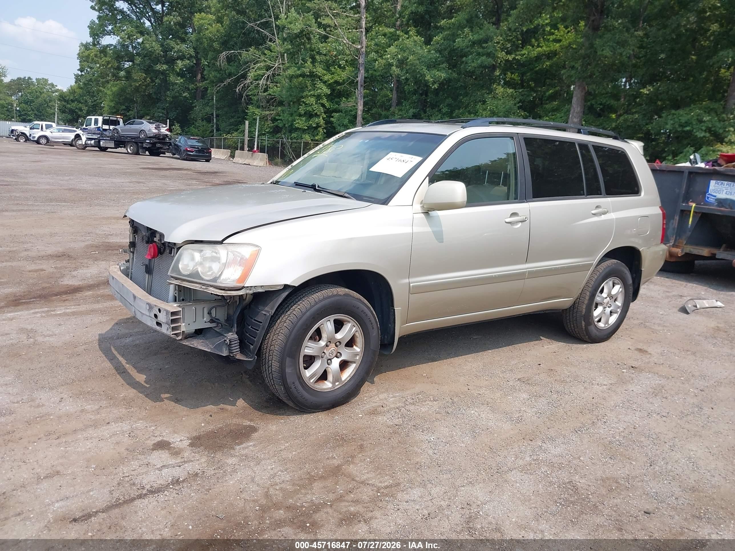 2002 Toyota Highlander V6 Beige vin: JTEHF21A720051398
