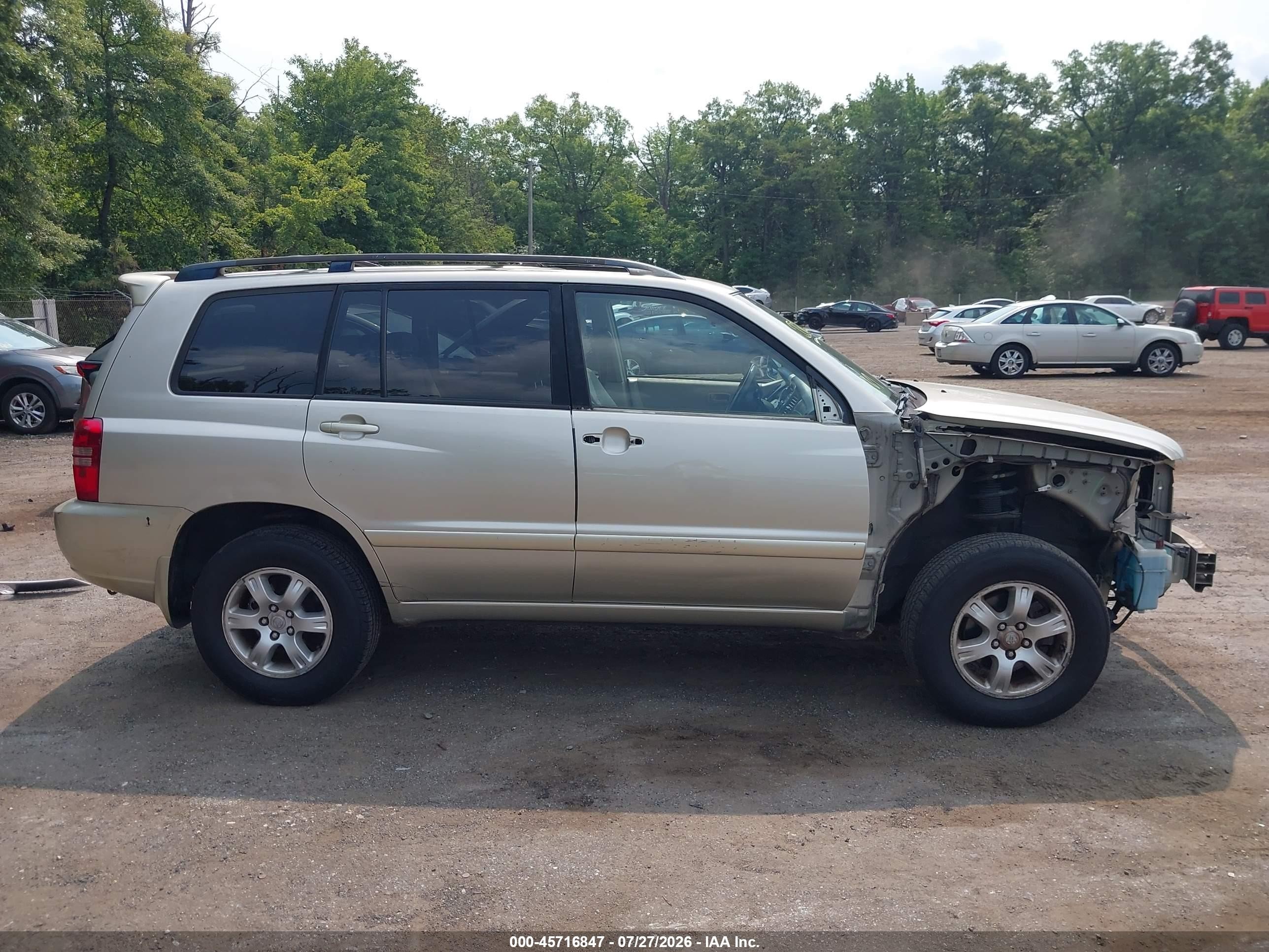 2002 Toyota Highlander V6 Beige vin: JTEHF21A720051398
