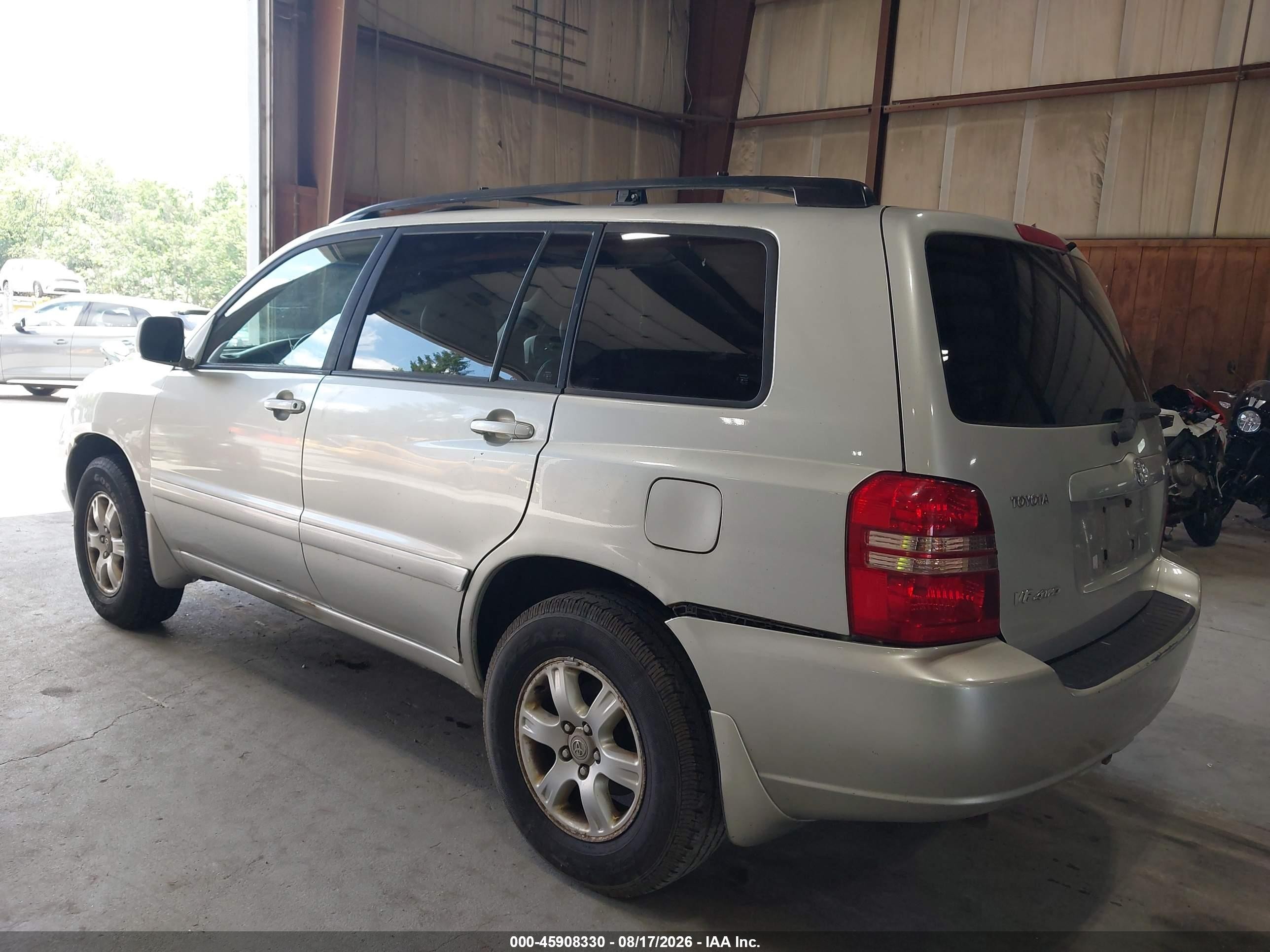 2003 Toyota Highlander V6 Silver vin: JTEHF21A830128796