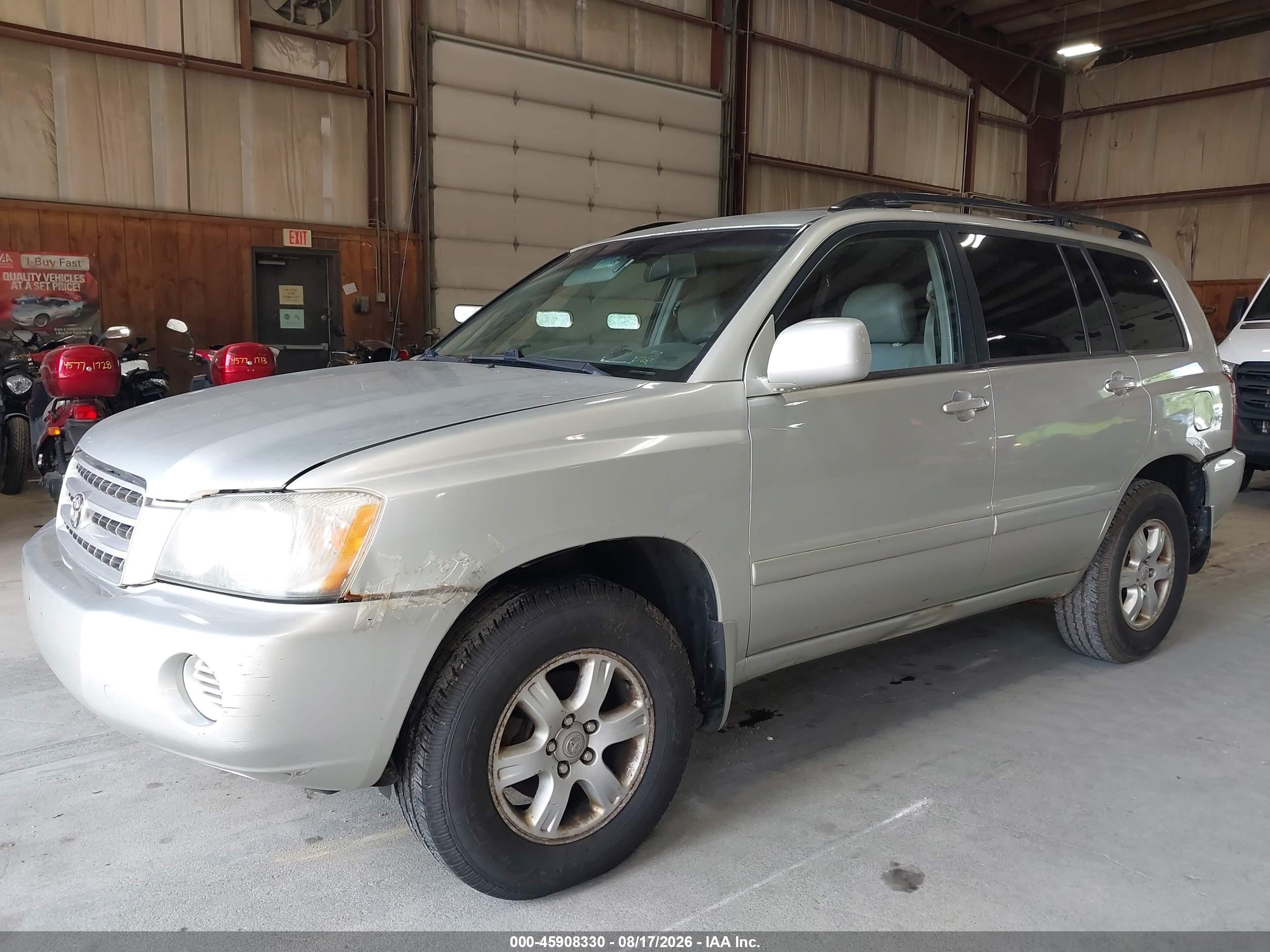 2003 Toyota Highlander V6 Silver vin: JTEHF21A830128796