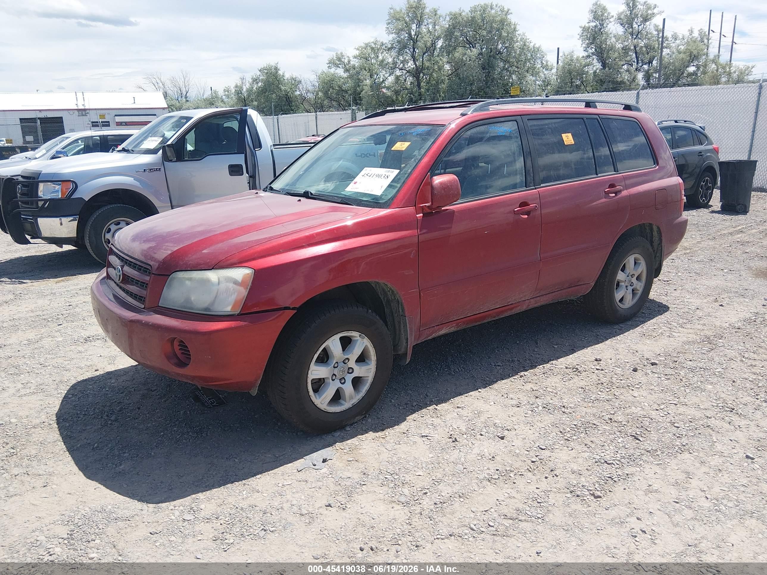2002 Toyota Highlander   Red vin: JTEHF21A920042380