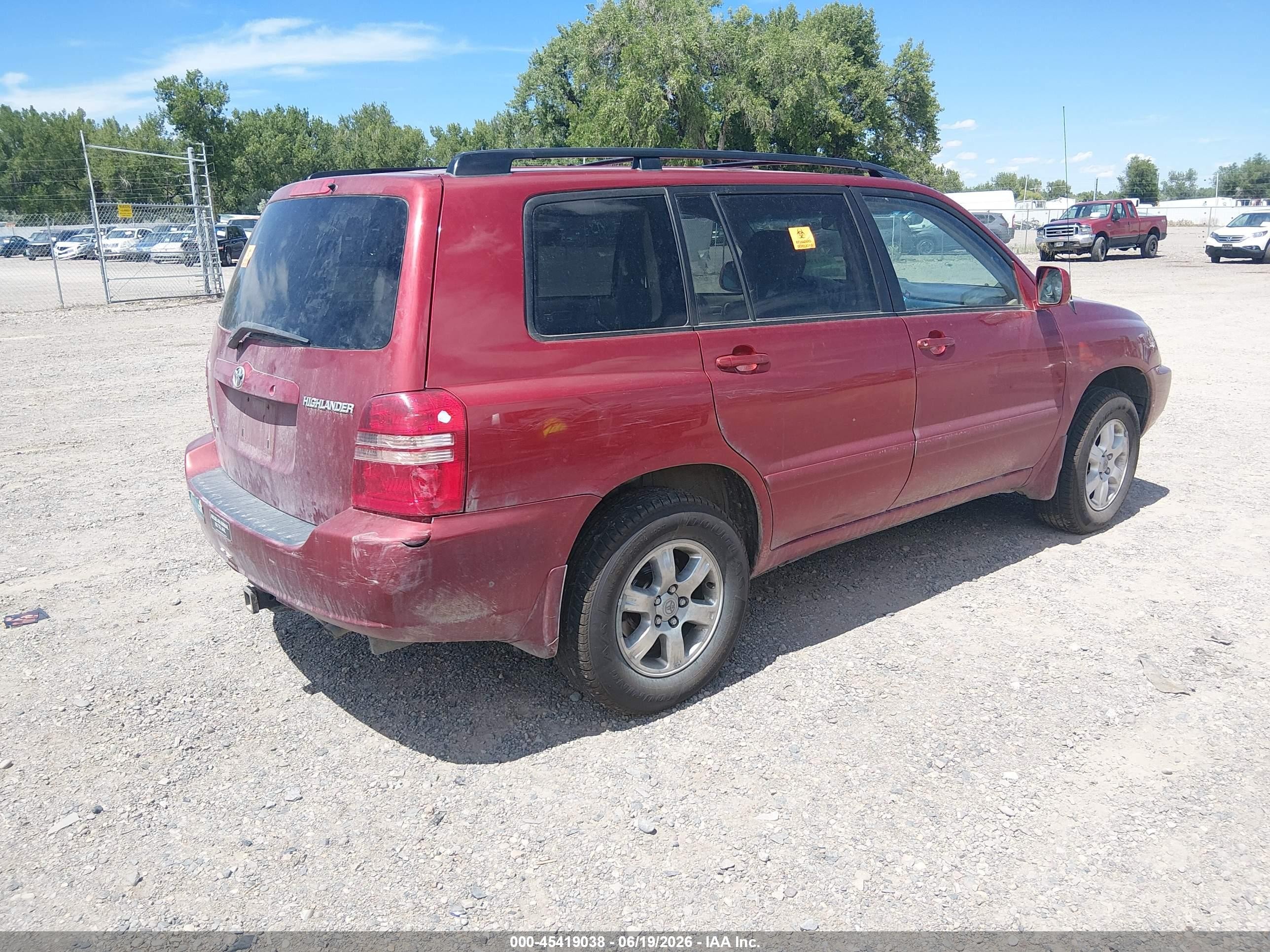 2002 Toyota Highlander   Red vin: JTEHF21A920042380