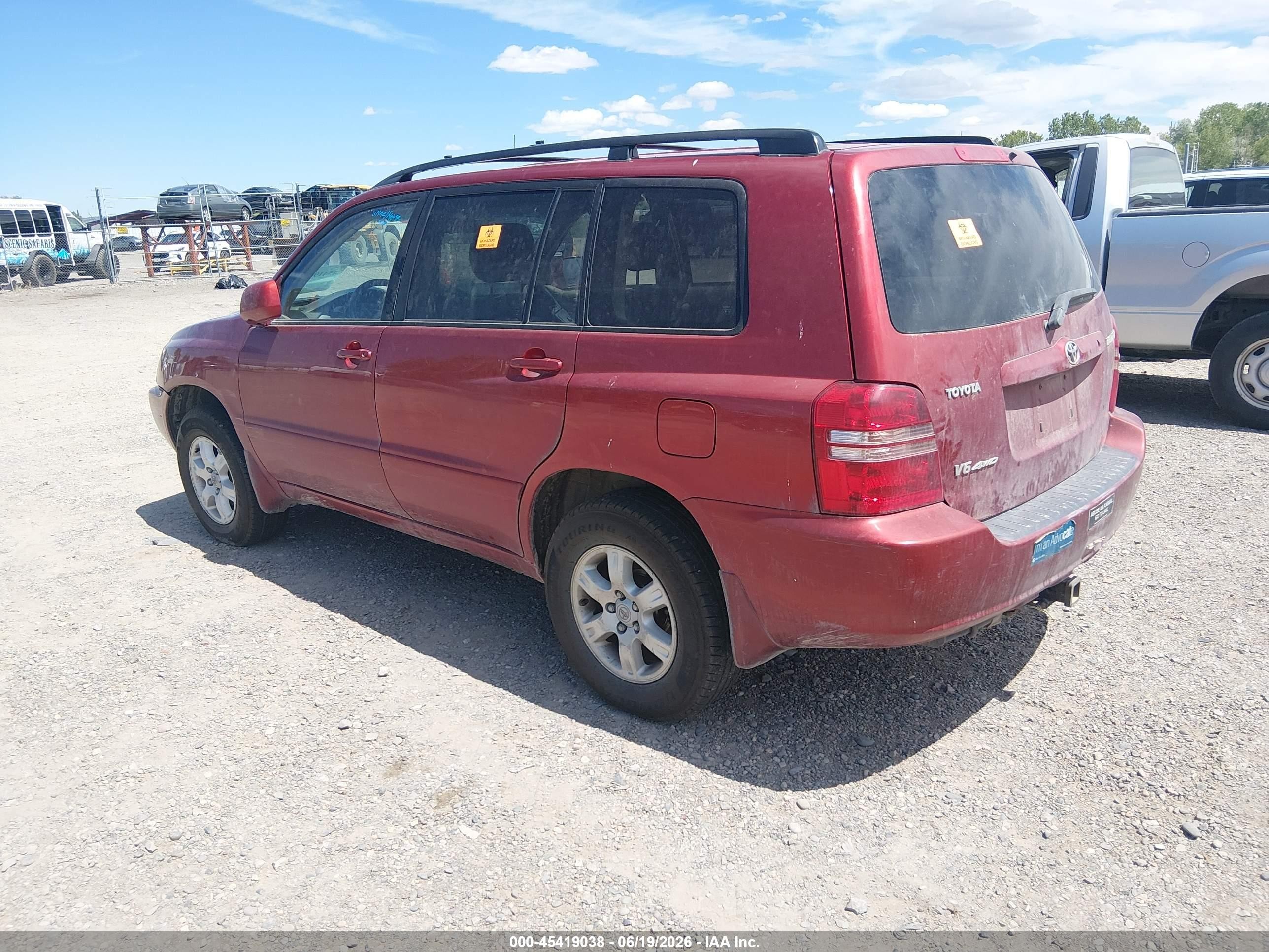 2002 Toyota Highlander   Red vin: JTEHF21A920042380