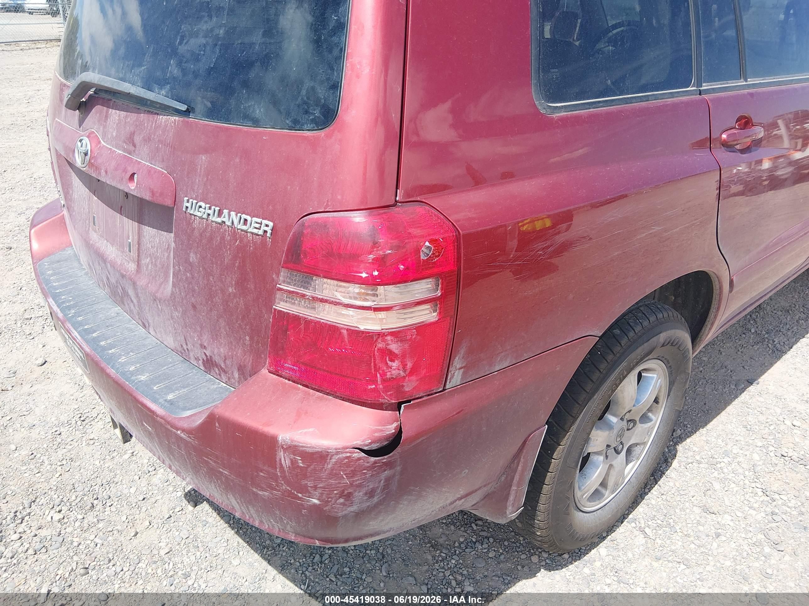 2002 Toyota Highlander   Red vin: JTEHF21A920042380