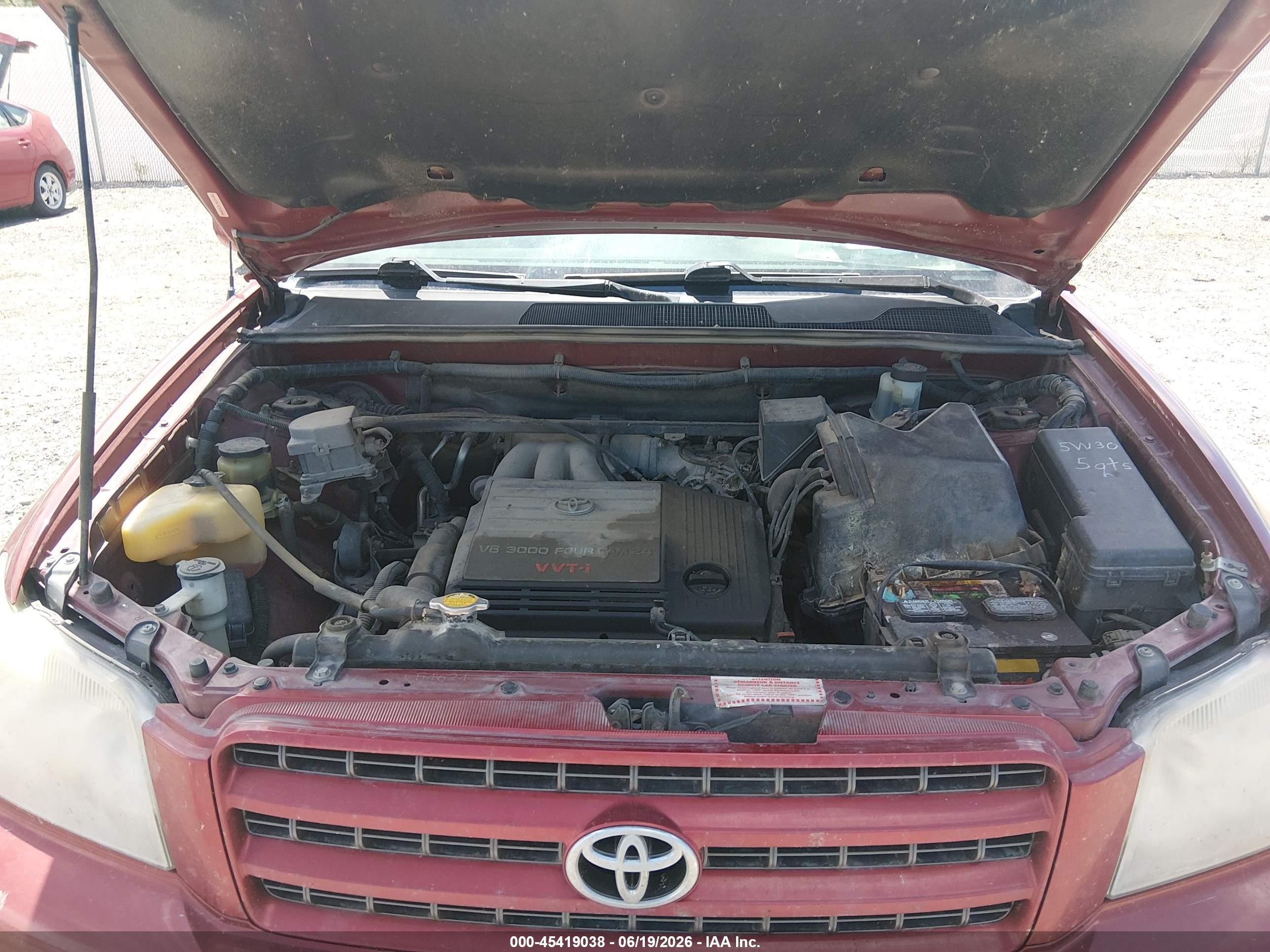 2002 Toyota Highlander   Red vin: JTEHF21A920042380