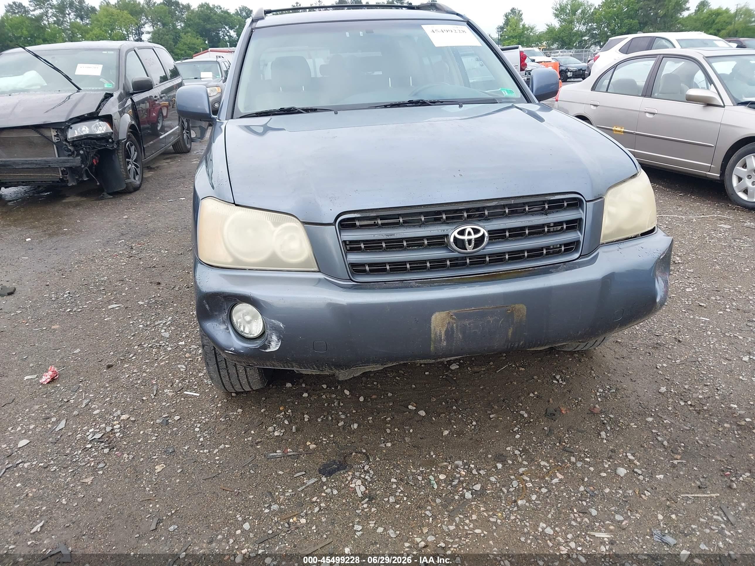 2003 Toyota Highlander Limited V6 Blue vin: JTEHF21A930129410