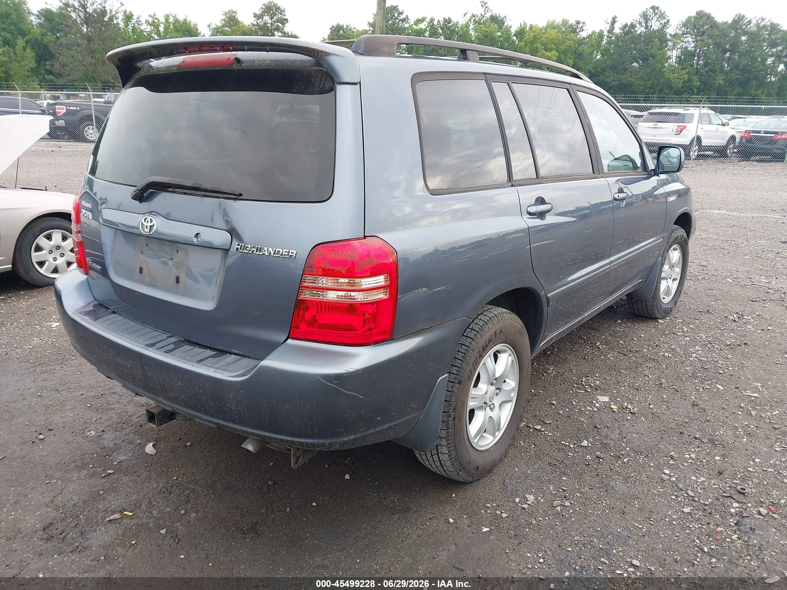 2003 Toyota Highlander Limited V6 Blue vin: JTEHF21A930129410