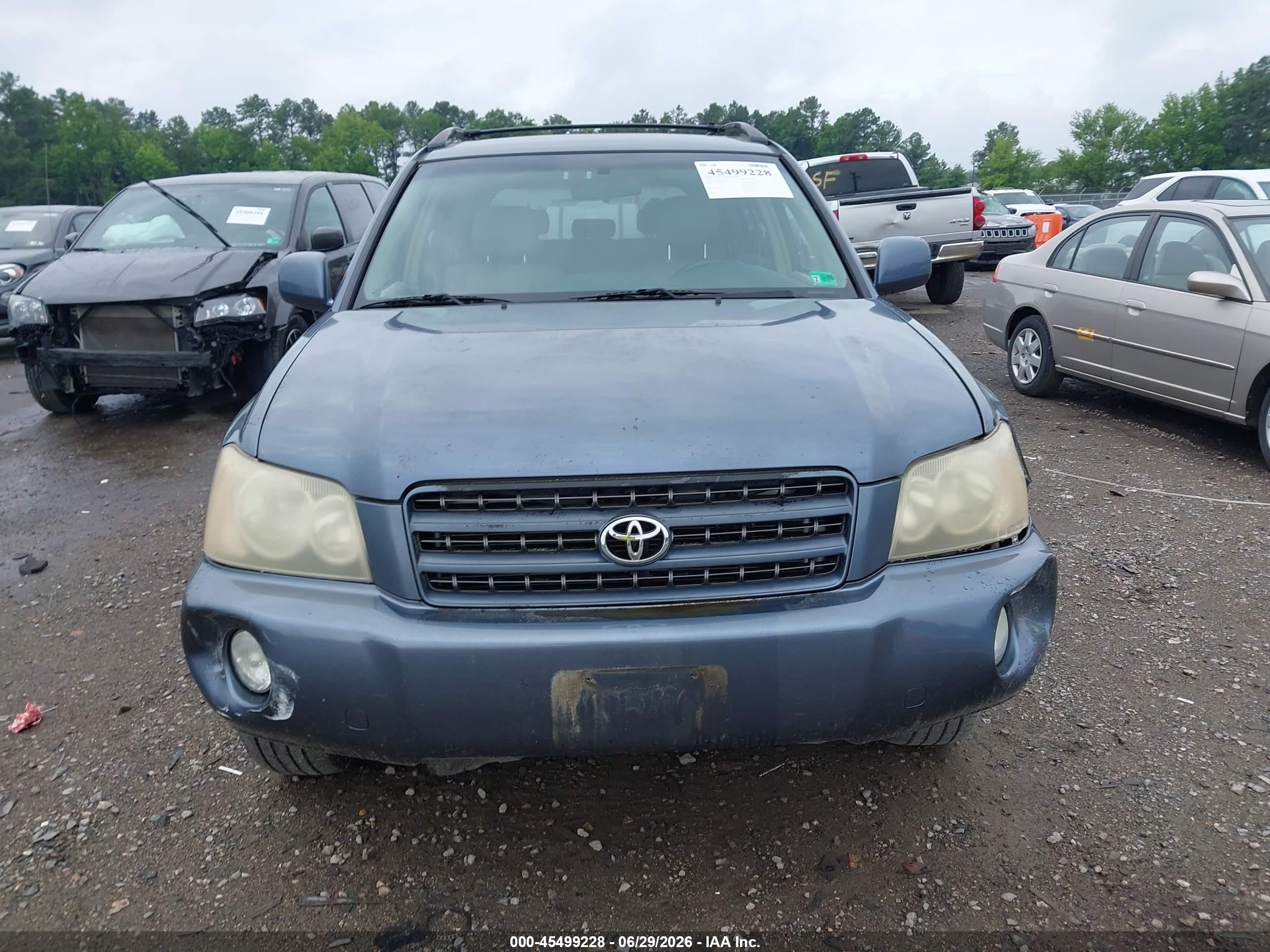 2003 Toyota Highlander Limited V6 Blue vin: JTEHF21A930129410