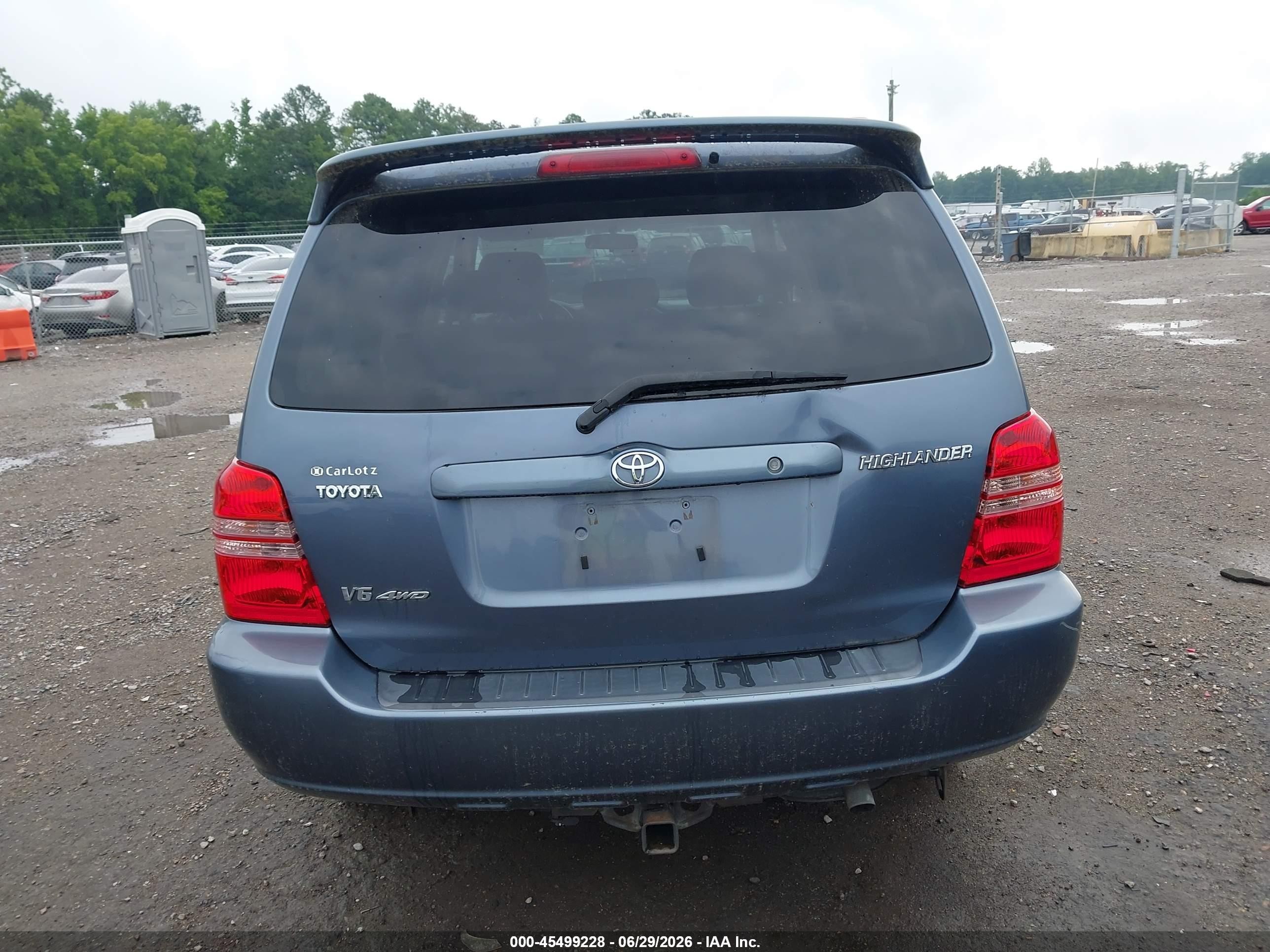 2003 Toyota Highlander Limited V6 Blue vin: JTEHF21A930129410