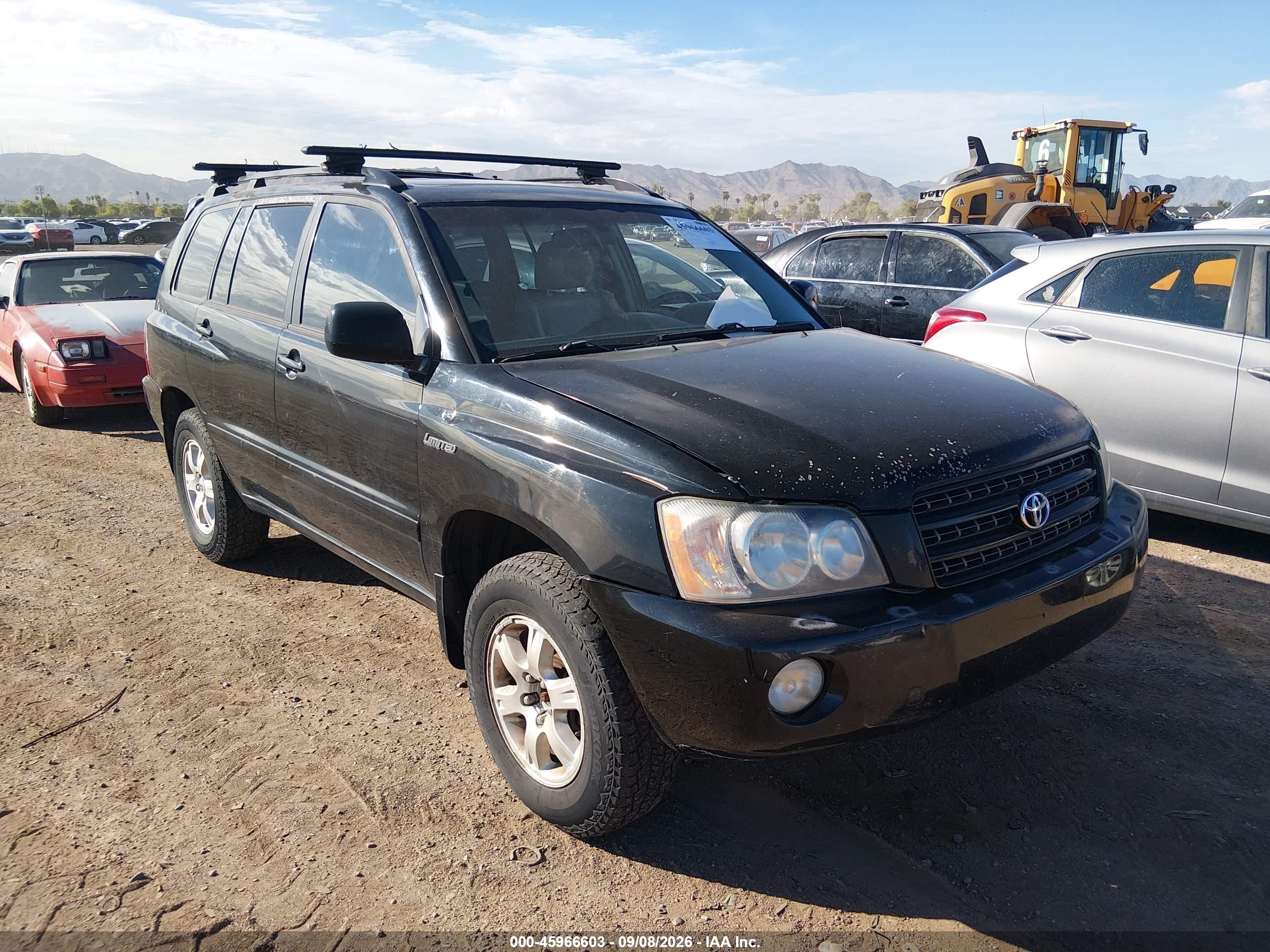 2001 Toyota Highlander V6 Black vin: JTEHF21AX10016014