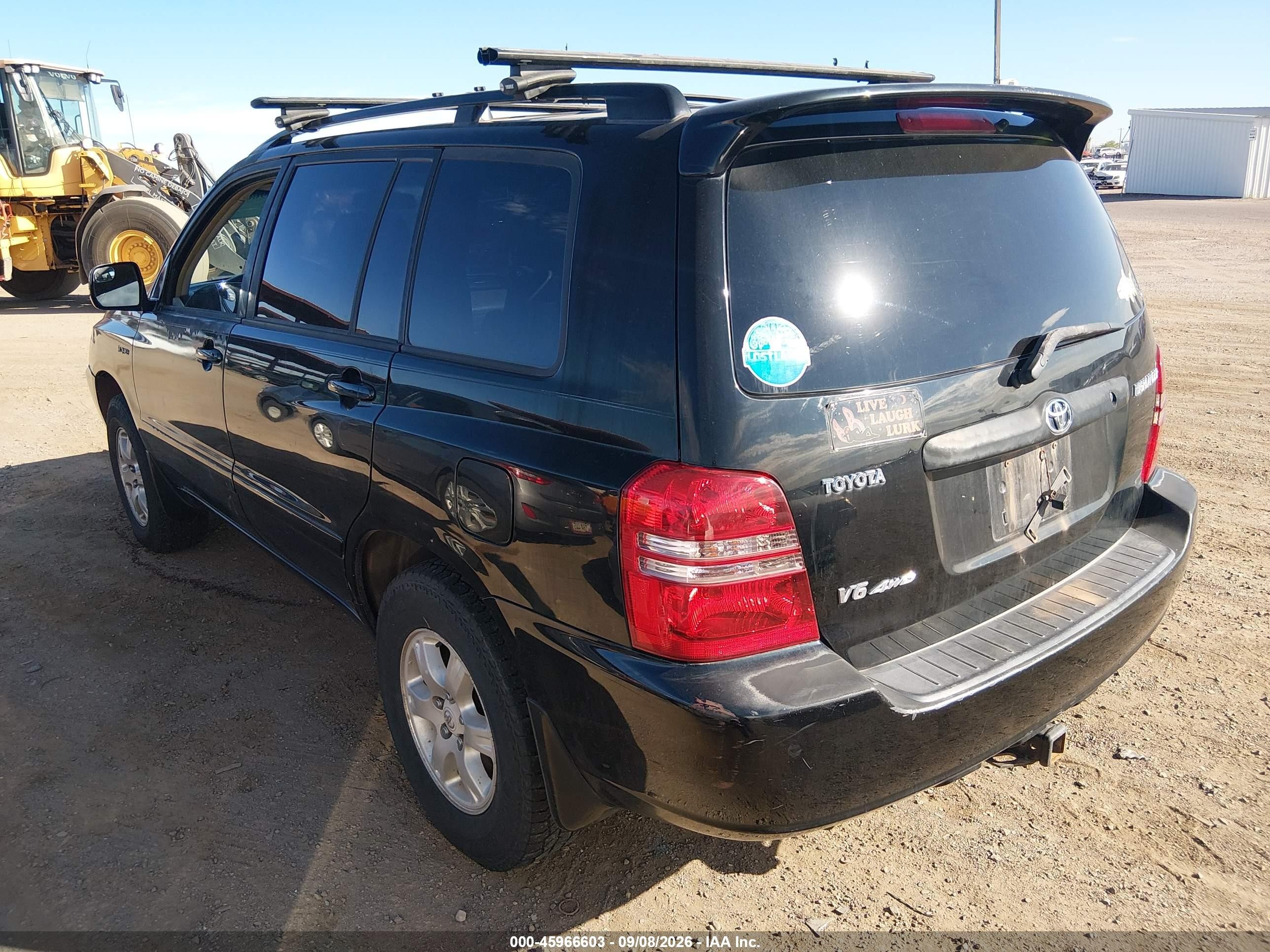 2001 Toyota Highlander V6 Black vin: JTEHF21AX10016014
