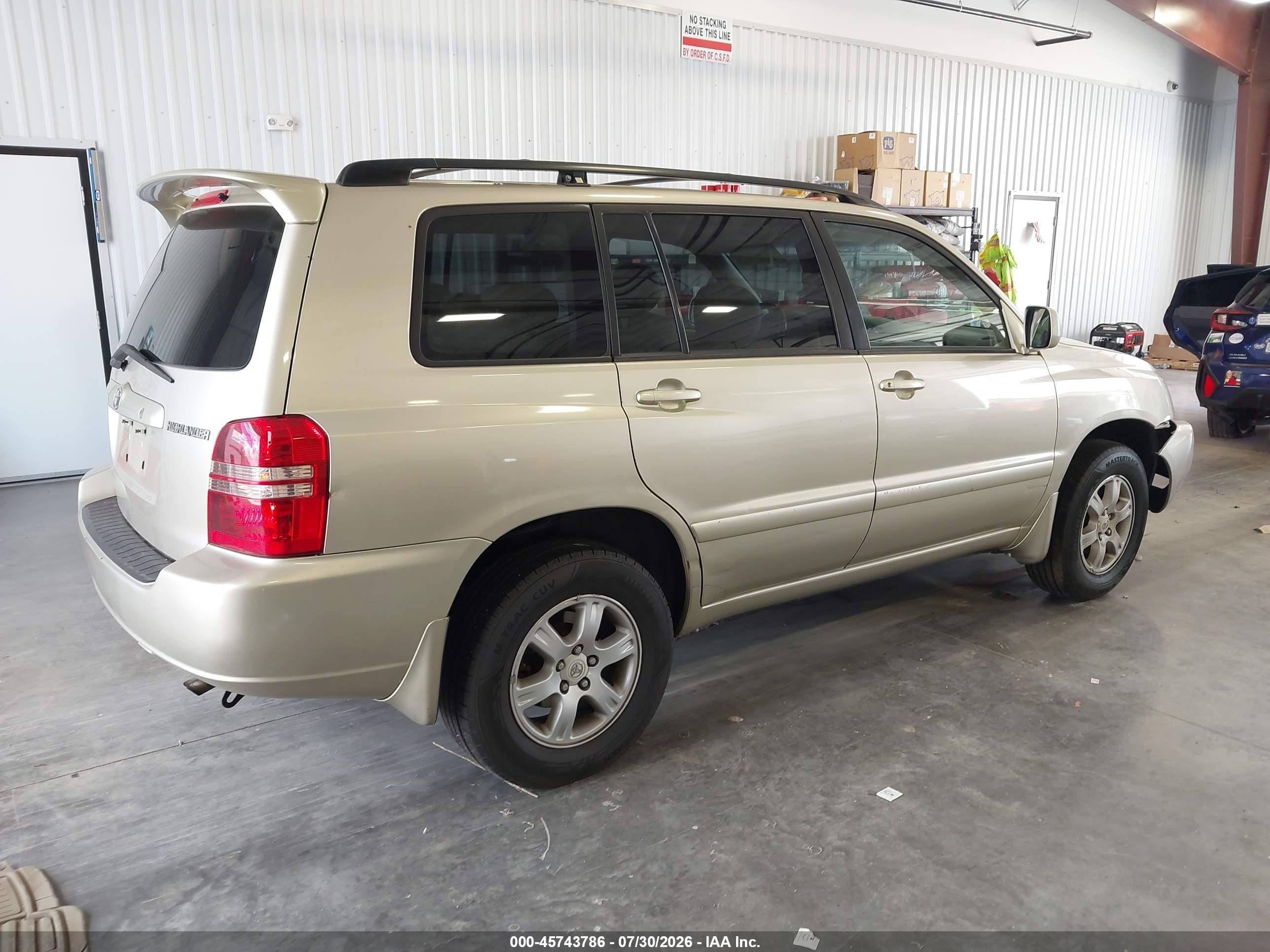 2001 Toyota Highlander V6 Champagne vin: JTEHF21AX10016837