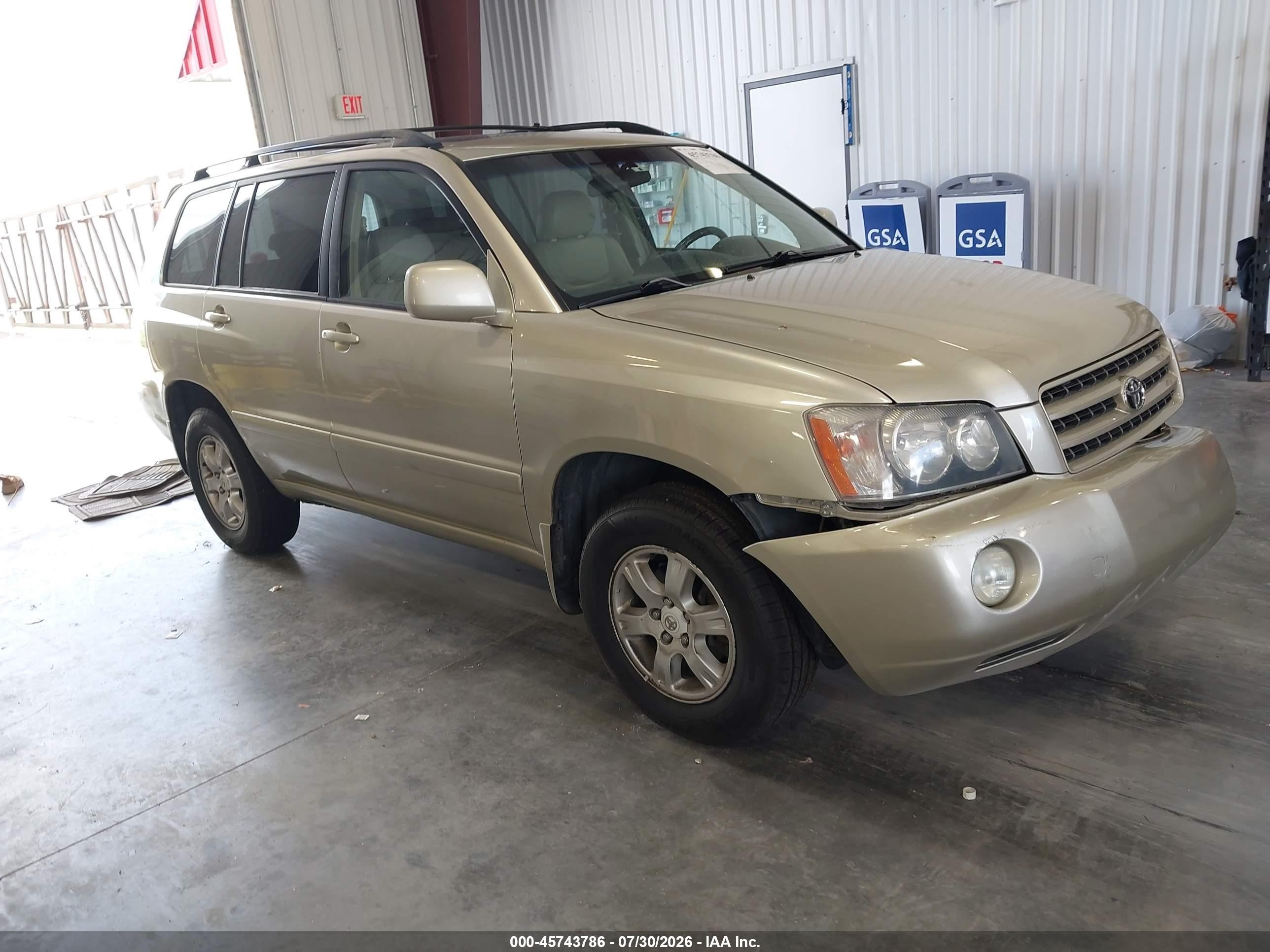 2001 Toyota Highlander V6 Champagne vin: JTEHF21AX10016837