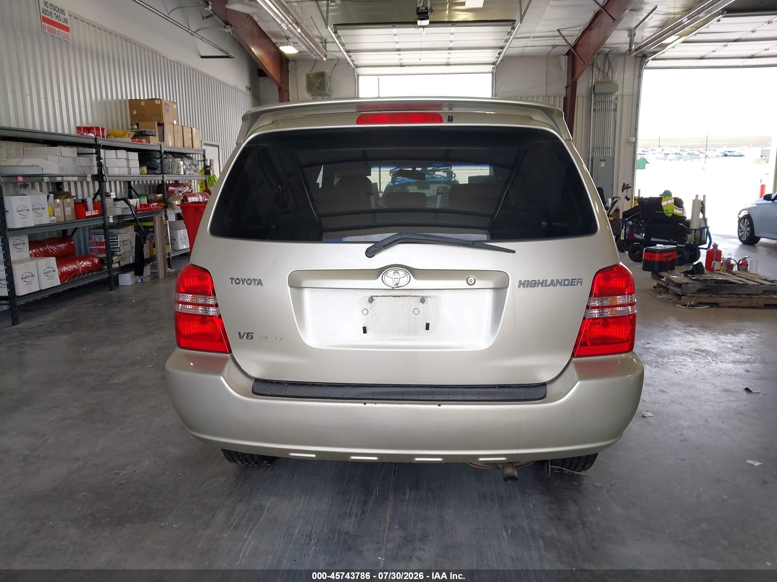 2001 Toyota Highlander V6 Champagne vin: JTEHF21AX10016837