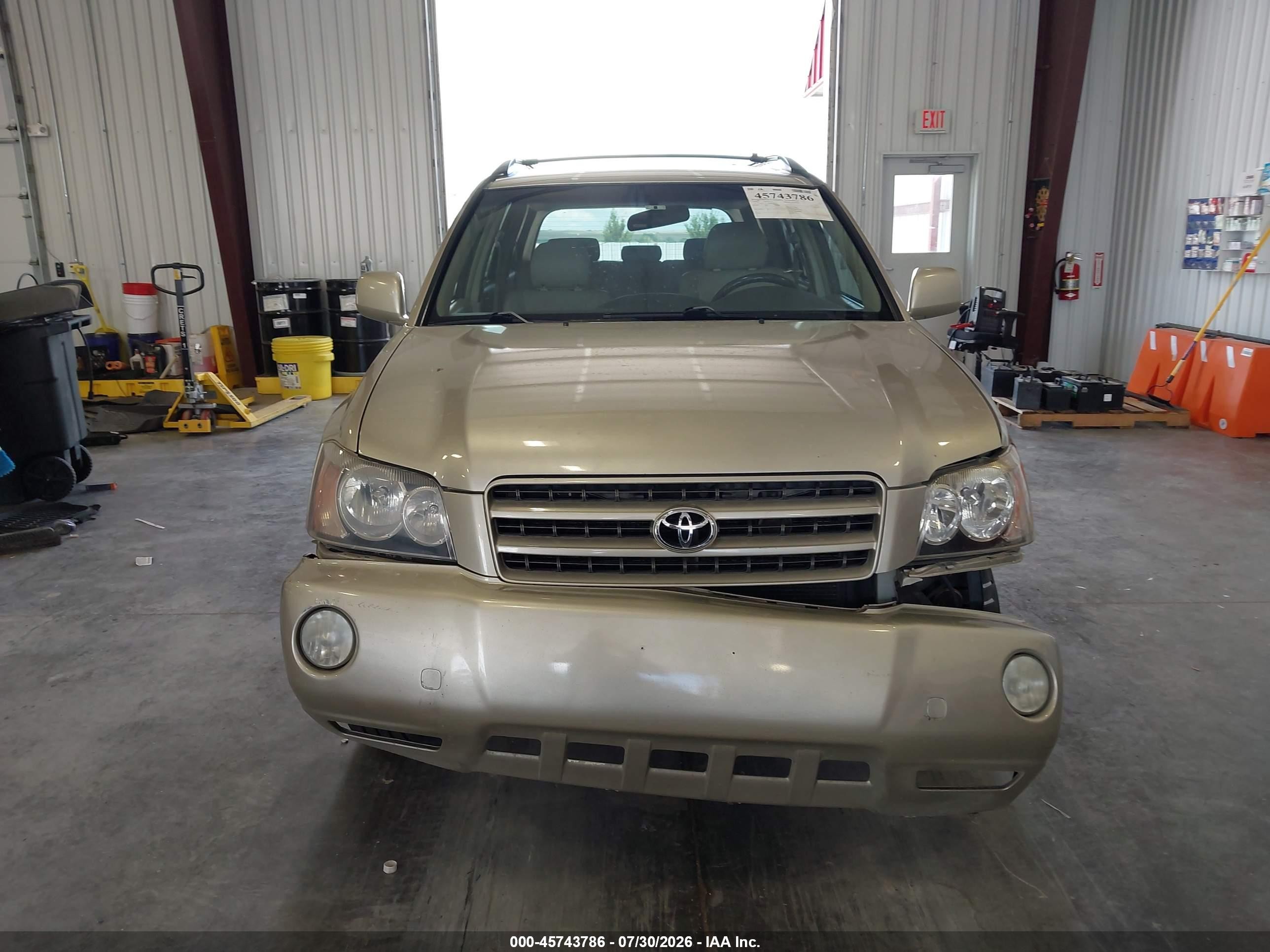 2001 Toyota Highlander V6 Champagne vin: JTEHF21AX10016837