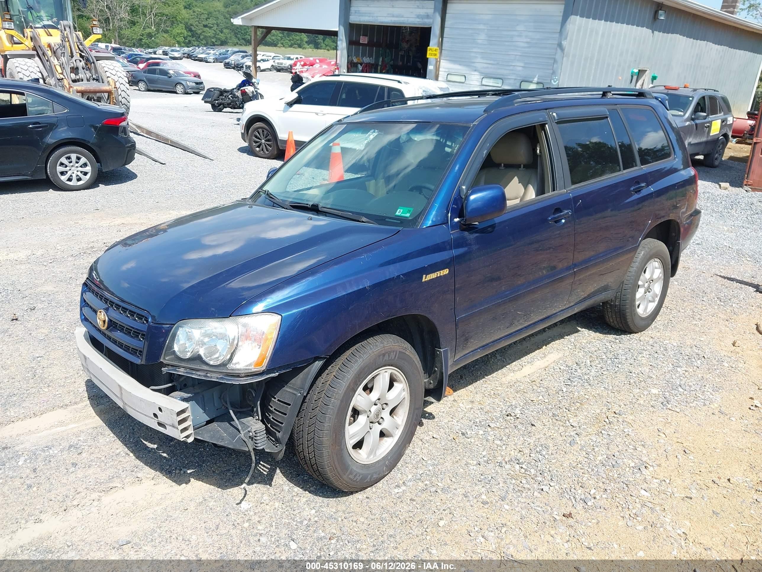 2001 Toyota Highlander V6 Blue vin: JTEHF21AX10022394