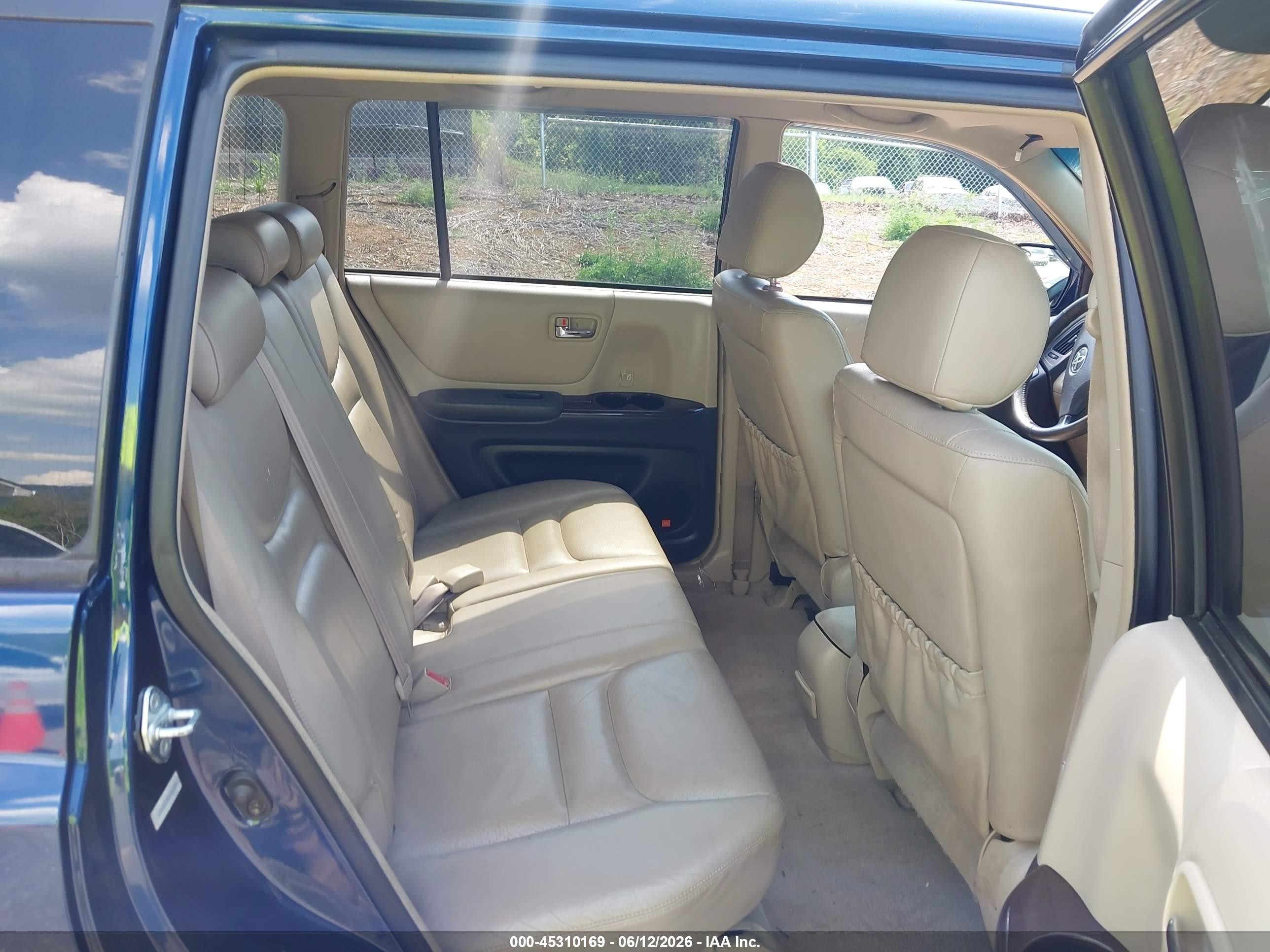 2001 Toyota Highlander V6 Blue vin: JTEHF21AX10022394