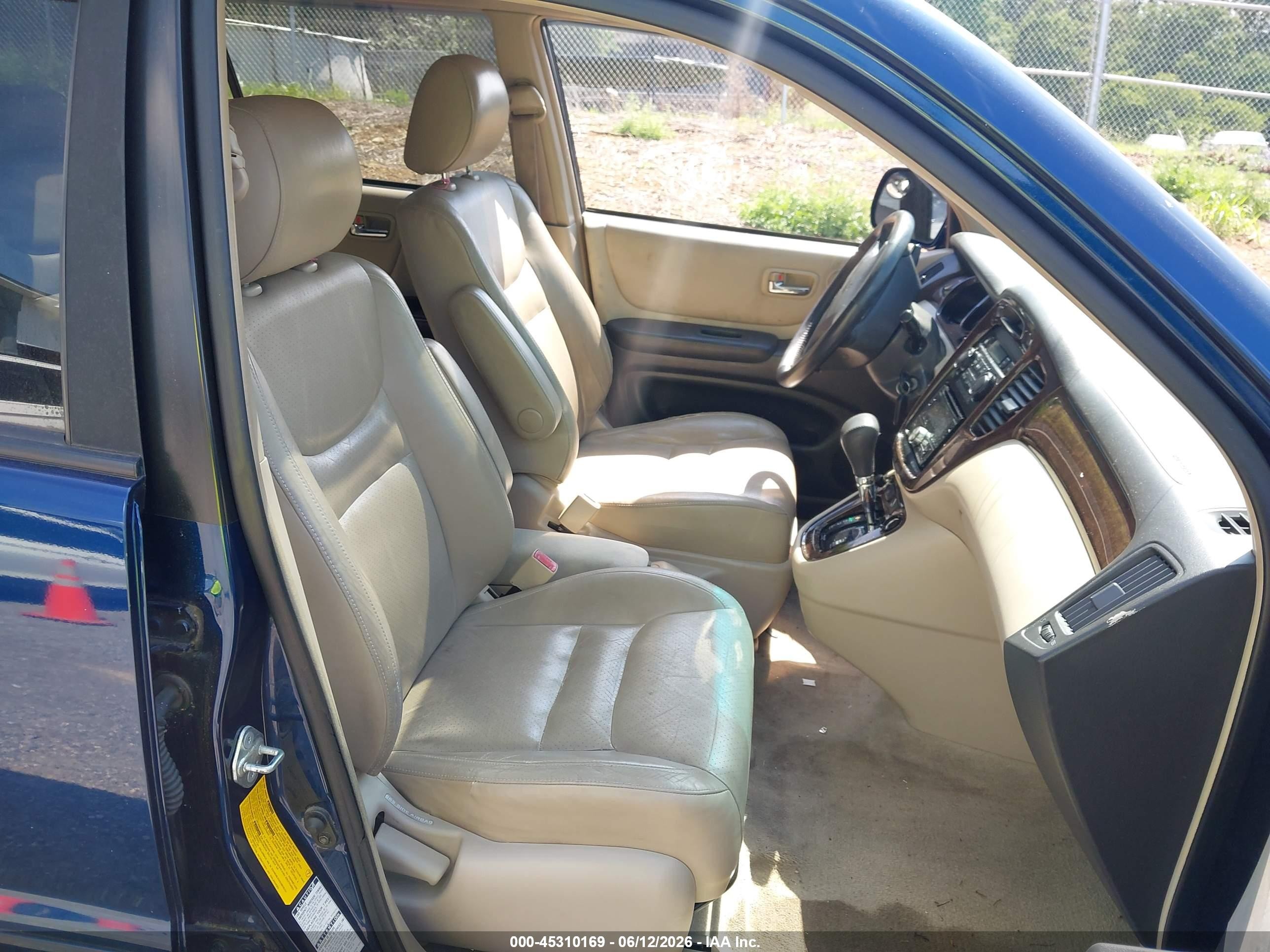 2001 Toyota Highlander V6 Blue vin: JTEHF21AX10022394