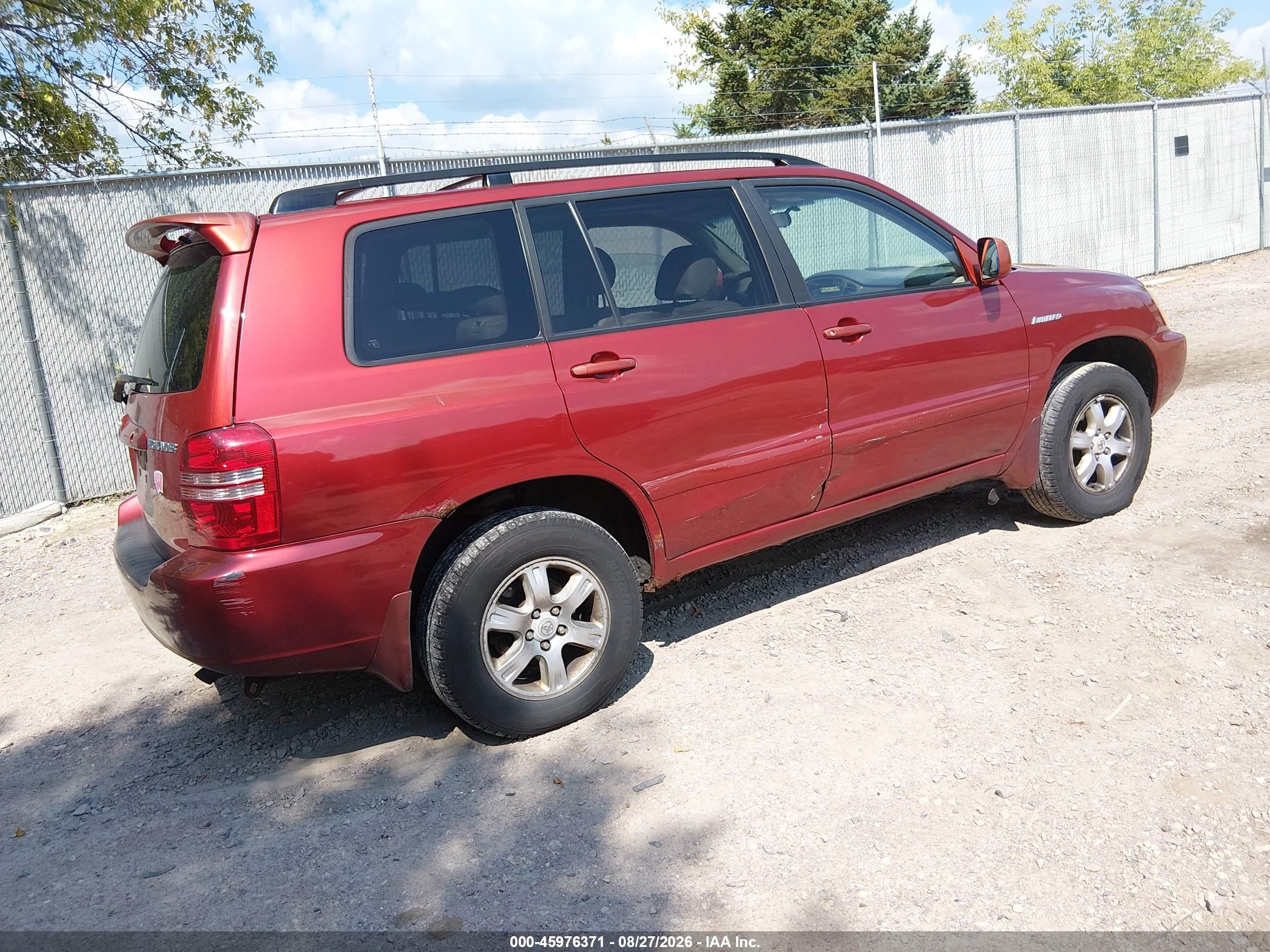 2001 Toyota Highlander V6 Orange vin: JTEHF21AX10036652
