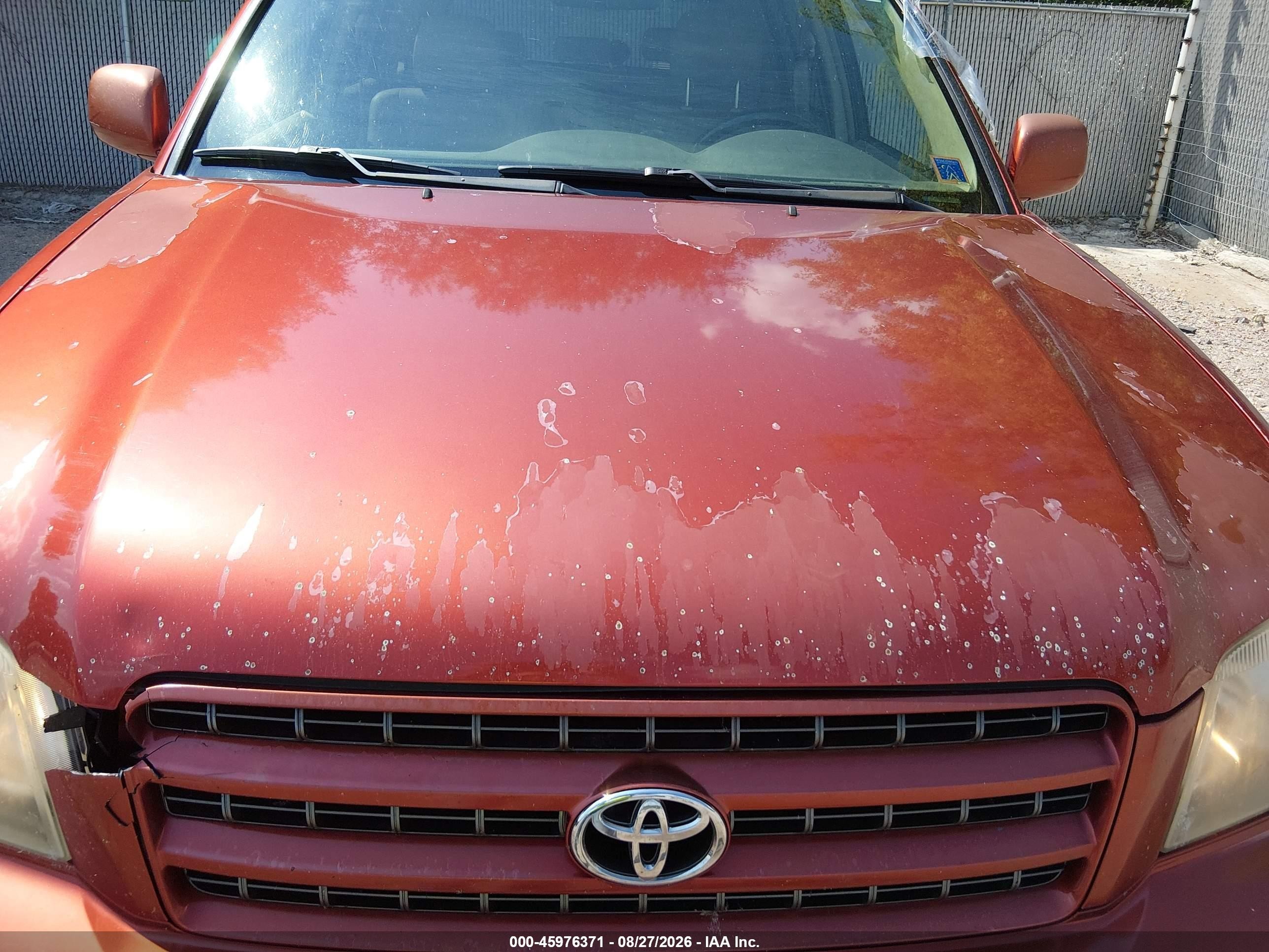 2001 Toyota Highlander V6 Orange vin: JTEHF21AX10036652