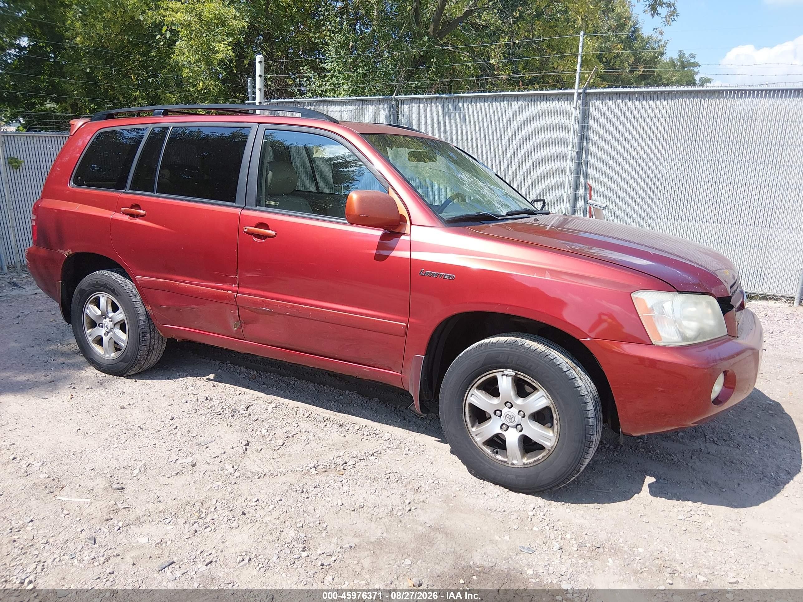 2001 Toyota Highlander V6 Orange vin: JTEHF21AX10036652