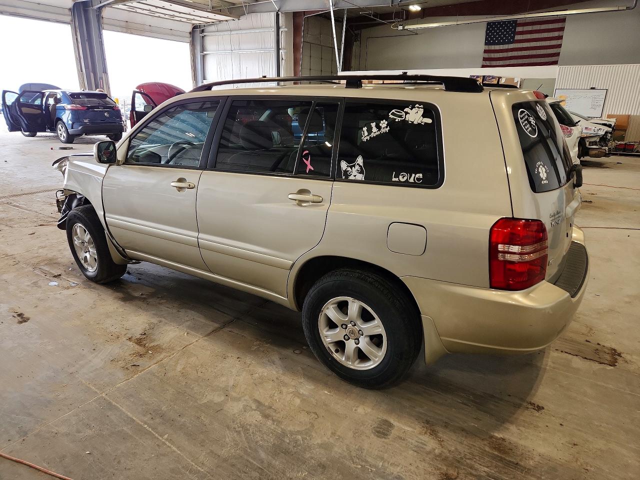 2002 Toyota Highlander Base Beige vin: JTEHF21AX20050021