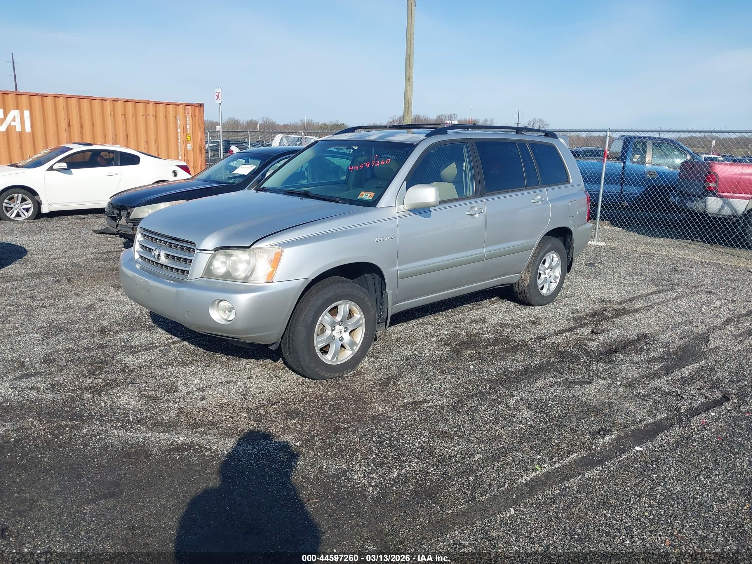 2002 Toyota Highlander Limited V6 Silver vin: JTEHF21AX20086694