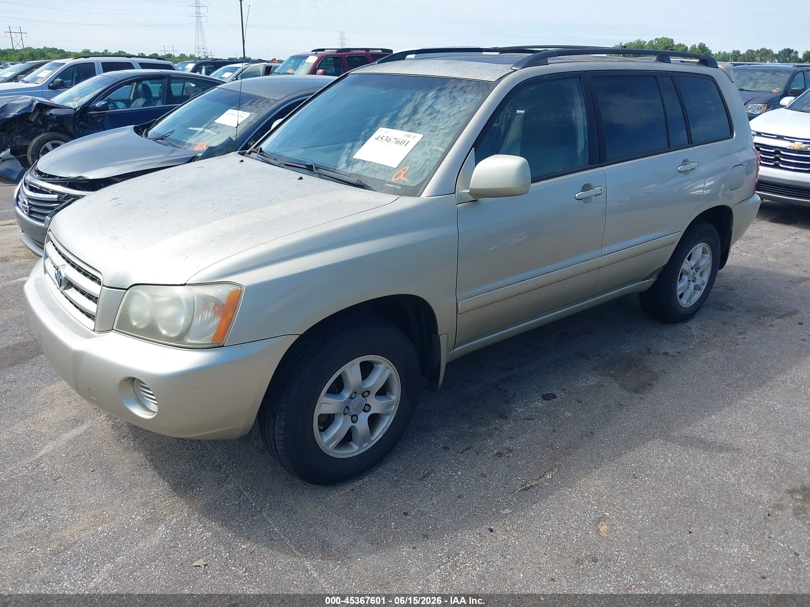 2002 Toyota Highlander V6 Gold vin: JTEHF21AX20094178
