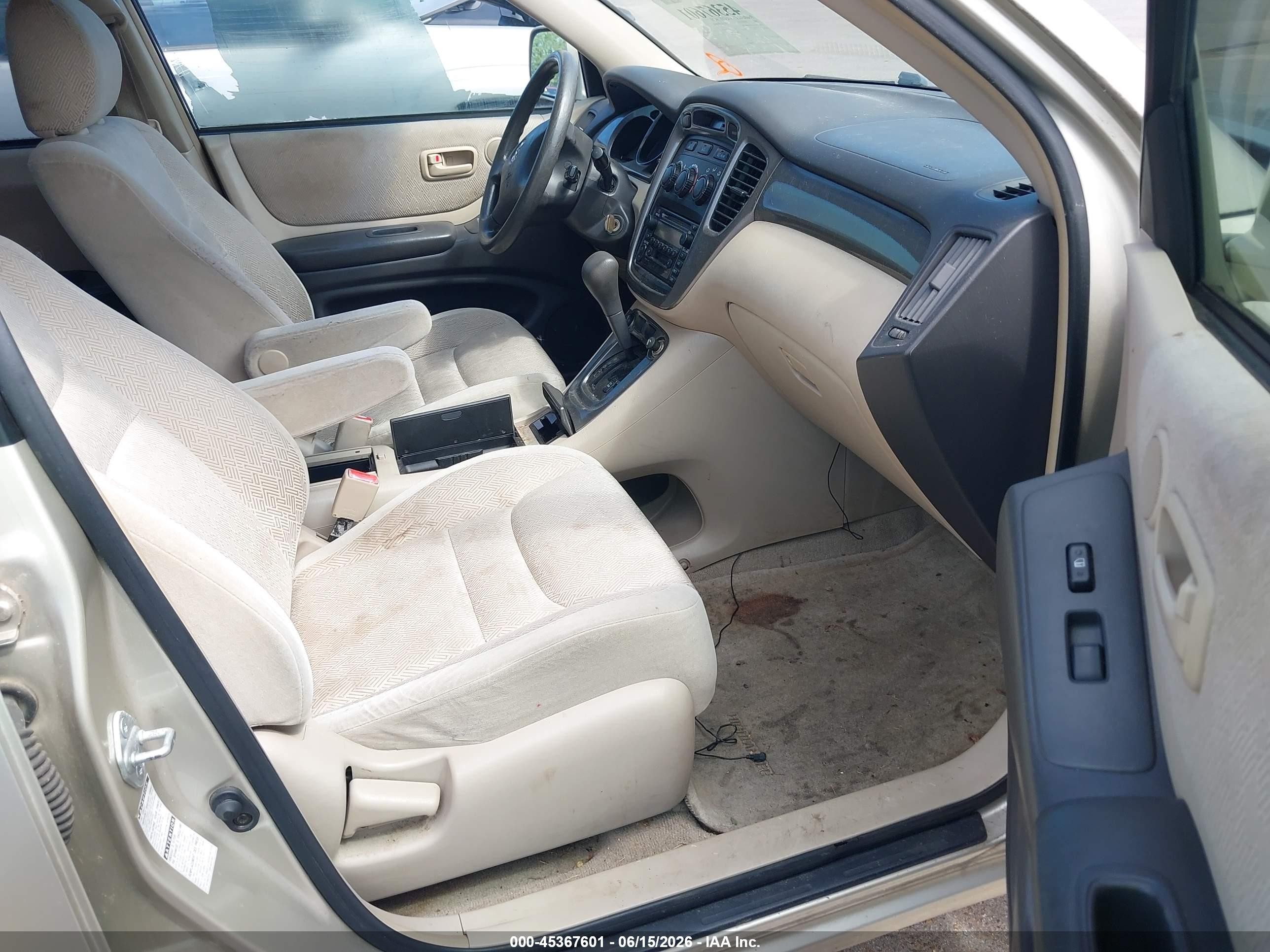 2002 Toyota Highlander V6 Gold vin: JTEHF21AX20094178