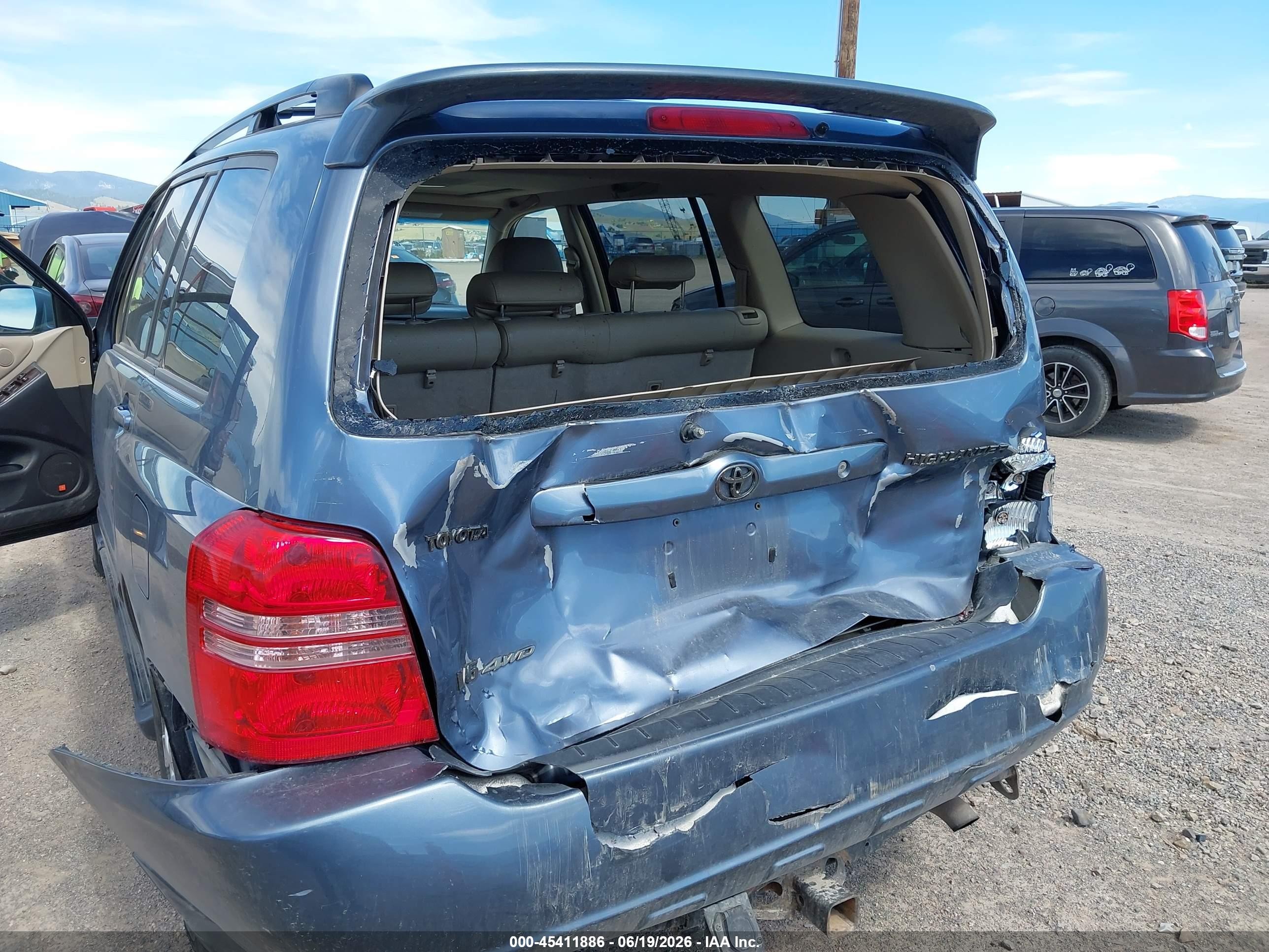 2002 Toyota Highlander Limited V6 Blue vin: JTEHF21AX20096044