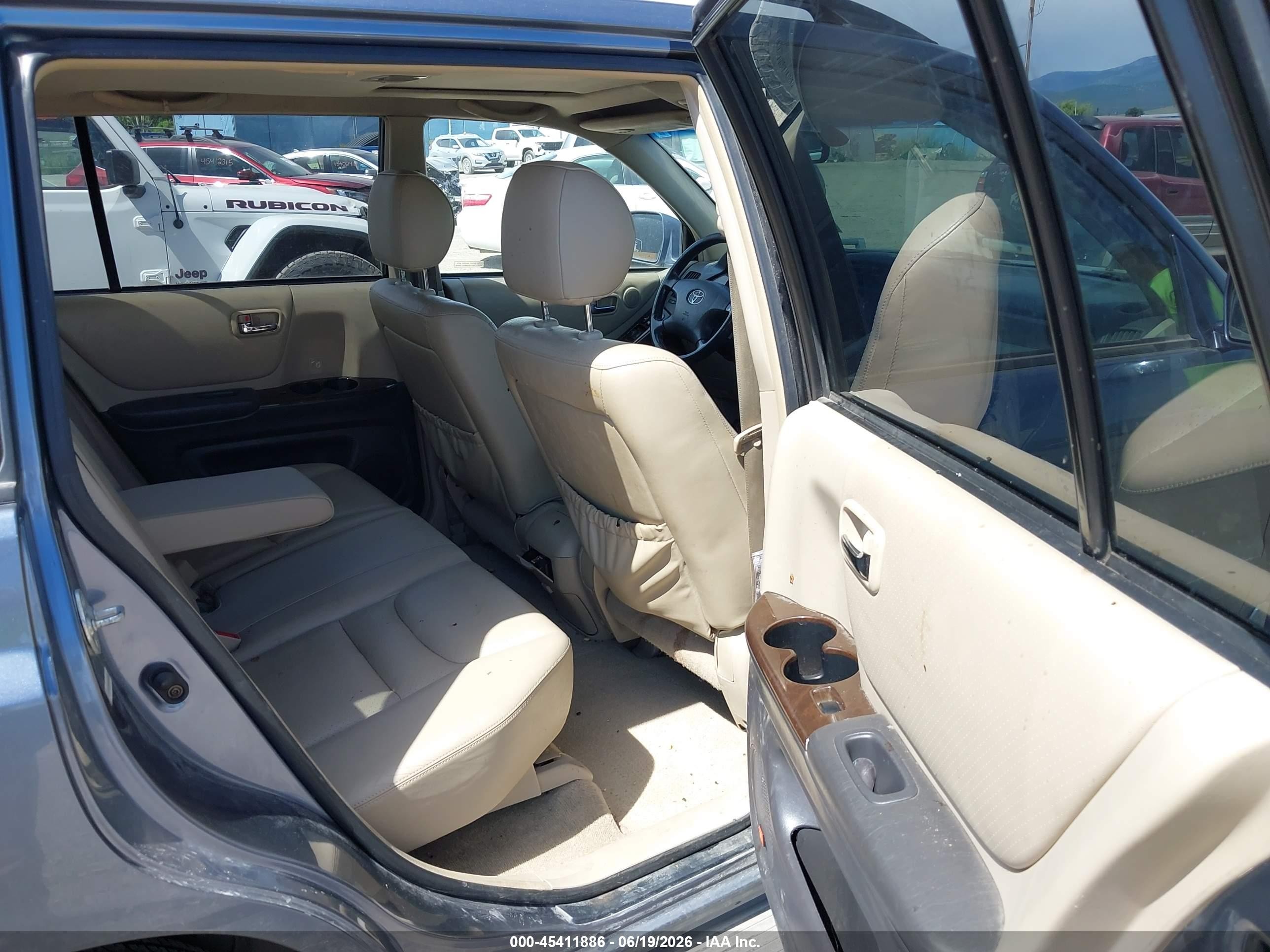 2002 Toyota Highlander Limited V6 Blue vin: JTEHF21AX20096044